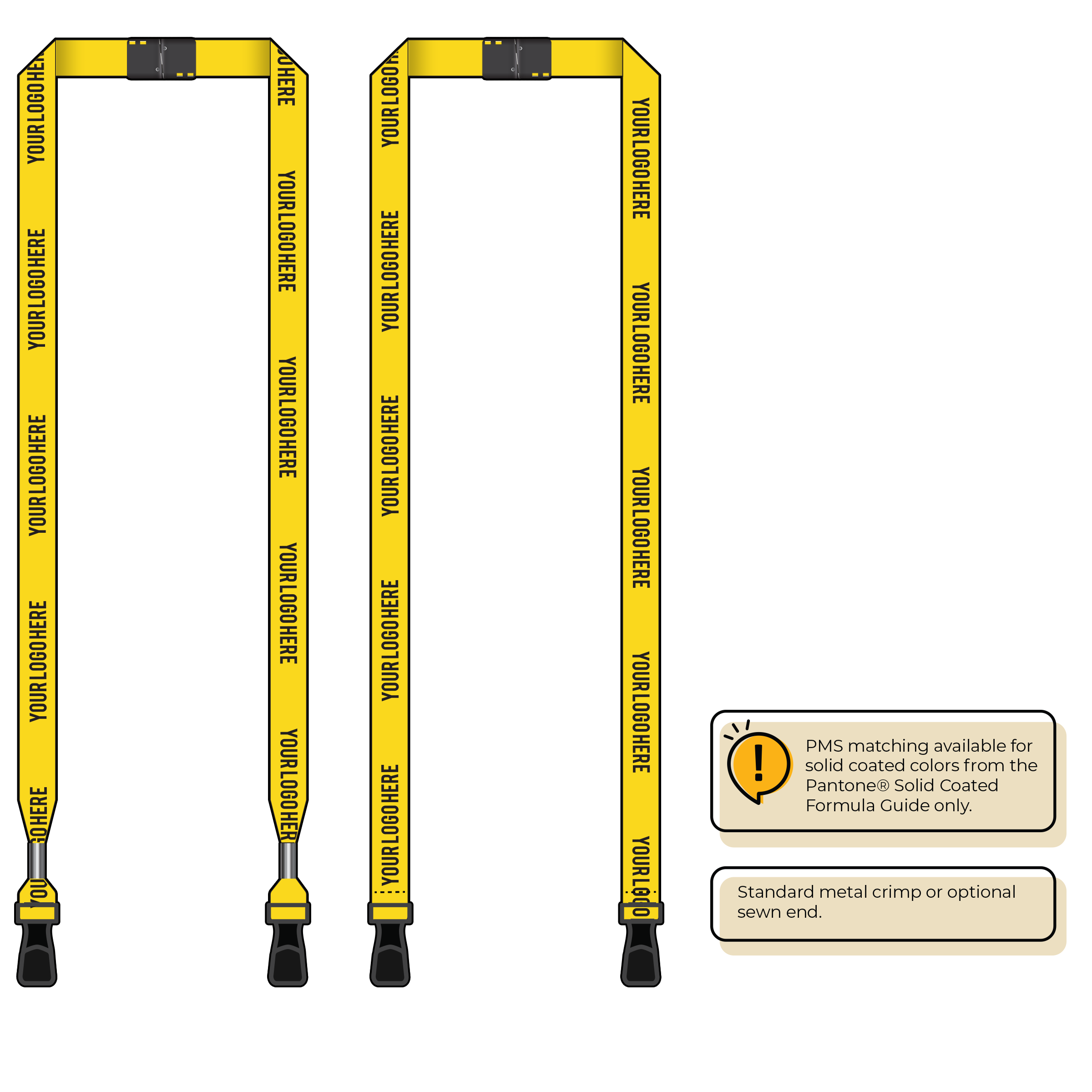 BH0012 | 5/8" MicroWeave Silkscreen Lanyards :: DOUBLE ENDED