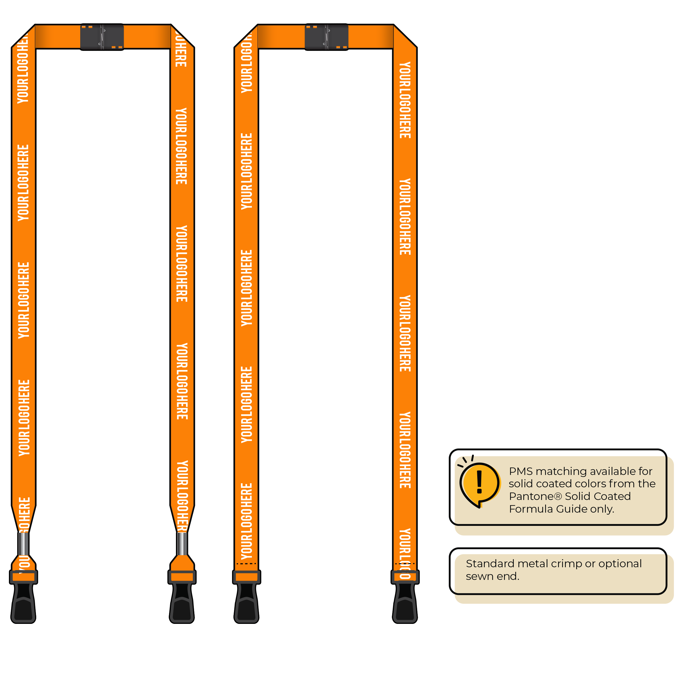 BH0012 | 5/8" MicroWeave Silkscreen Lanyards :: DOUBLE ENDED