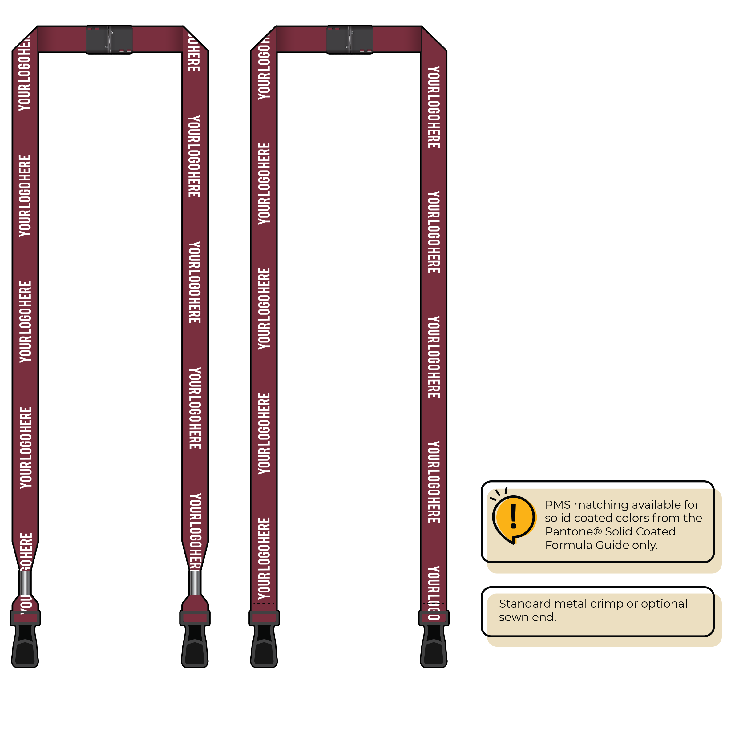BH0012 | 5/8" MicroWeave Silkscreen Lanyards :: DOUBLE ENDED