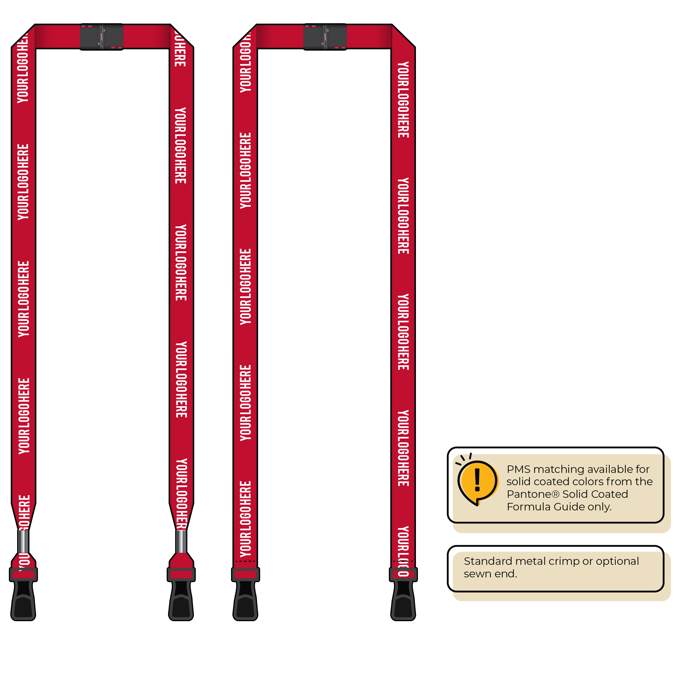 BH0012 | 5/8" MicroWeave Silkscreen Lanyards :: DOUBLE ENDED