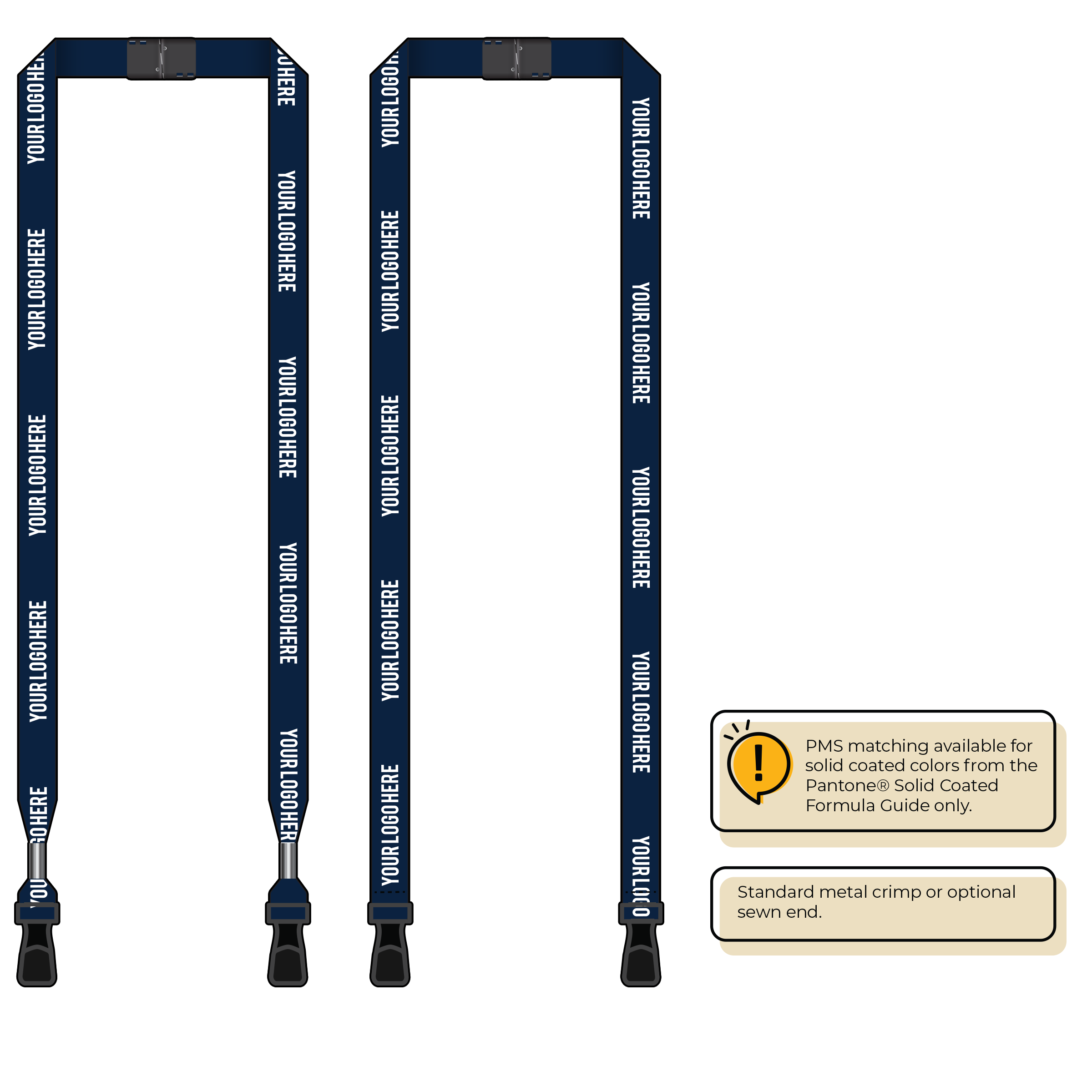 BH0012 | 5/8" MicroWeave Silkscreen Lanyards :: DOUBLE ENDED
