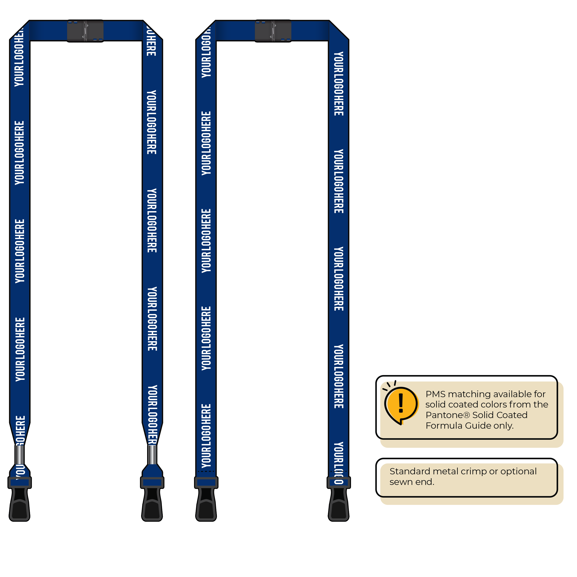 BH0012 | 5/8" MicroWeave Silkscreen Lanyards :: DOUBLE ENDED