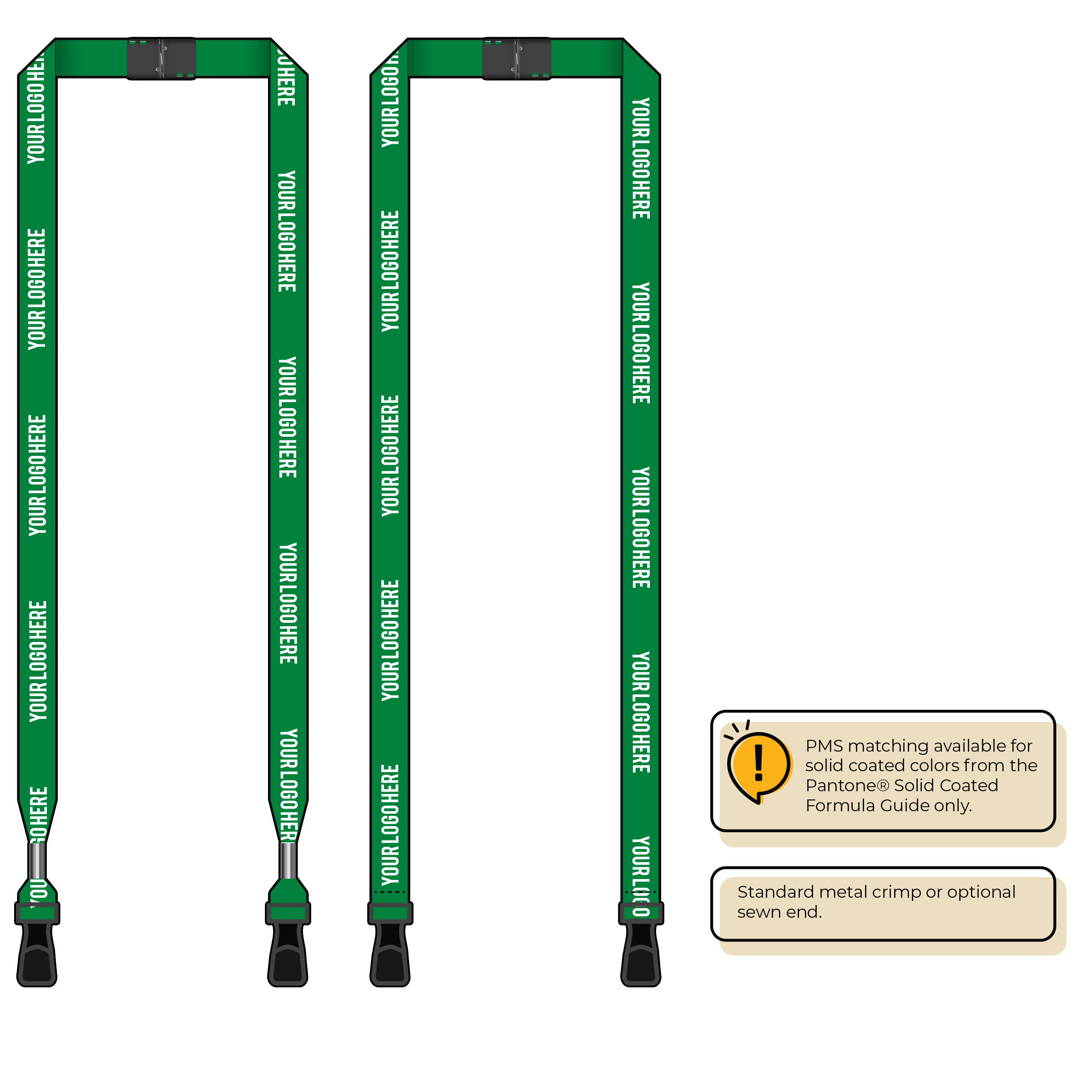 BH0012 | 5/8" MicroWeave Silkscreen Lanyards :: DOUBLE ENDED