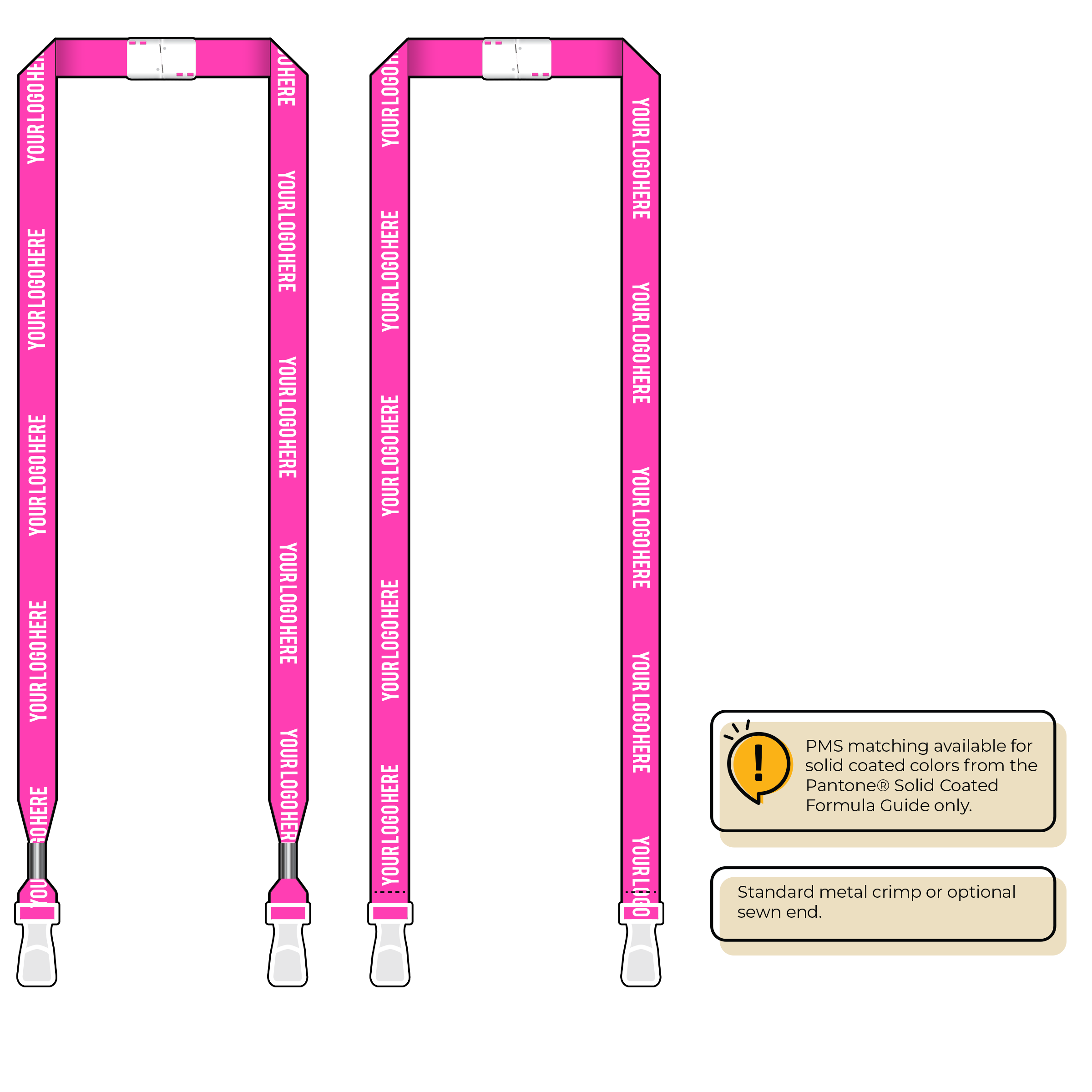BHN012 | 5/8" Neon MicroWeave Silkscreen Lanyards :: DOUBLE ENDED