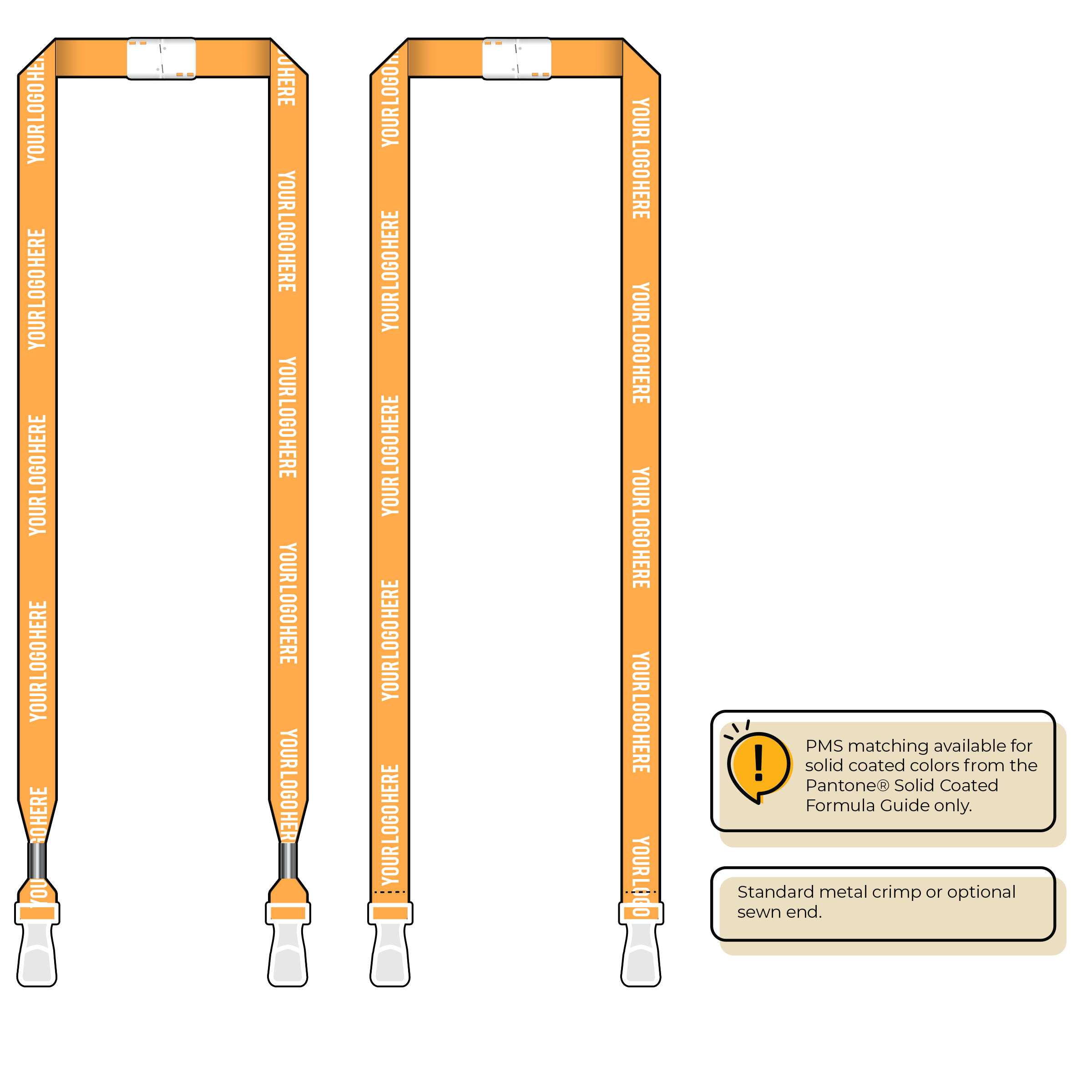 BHN012 | 5/8" Neon MicroWeave Silkscreen Lanyards :: DOUBLE ENDED