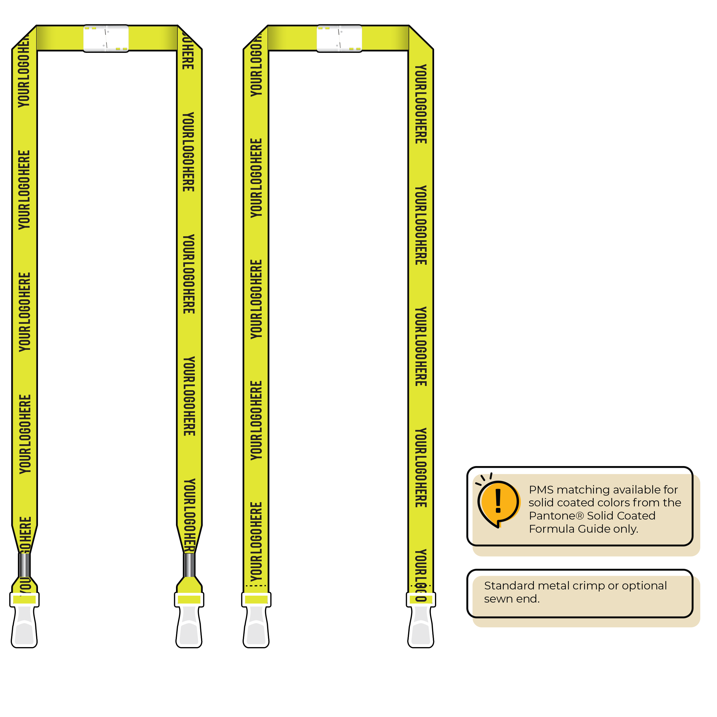 BHN012 | 5/8" Neon MicroWeave Silkscreen Lanyards :: DOUBLE ENDED
