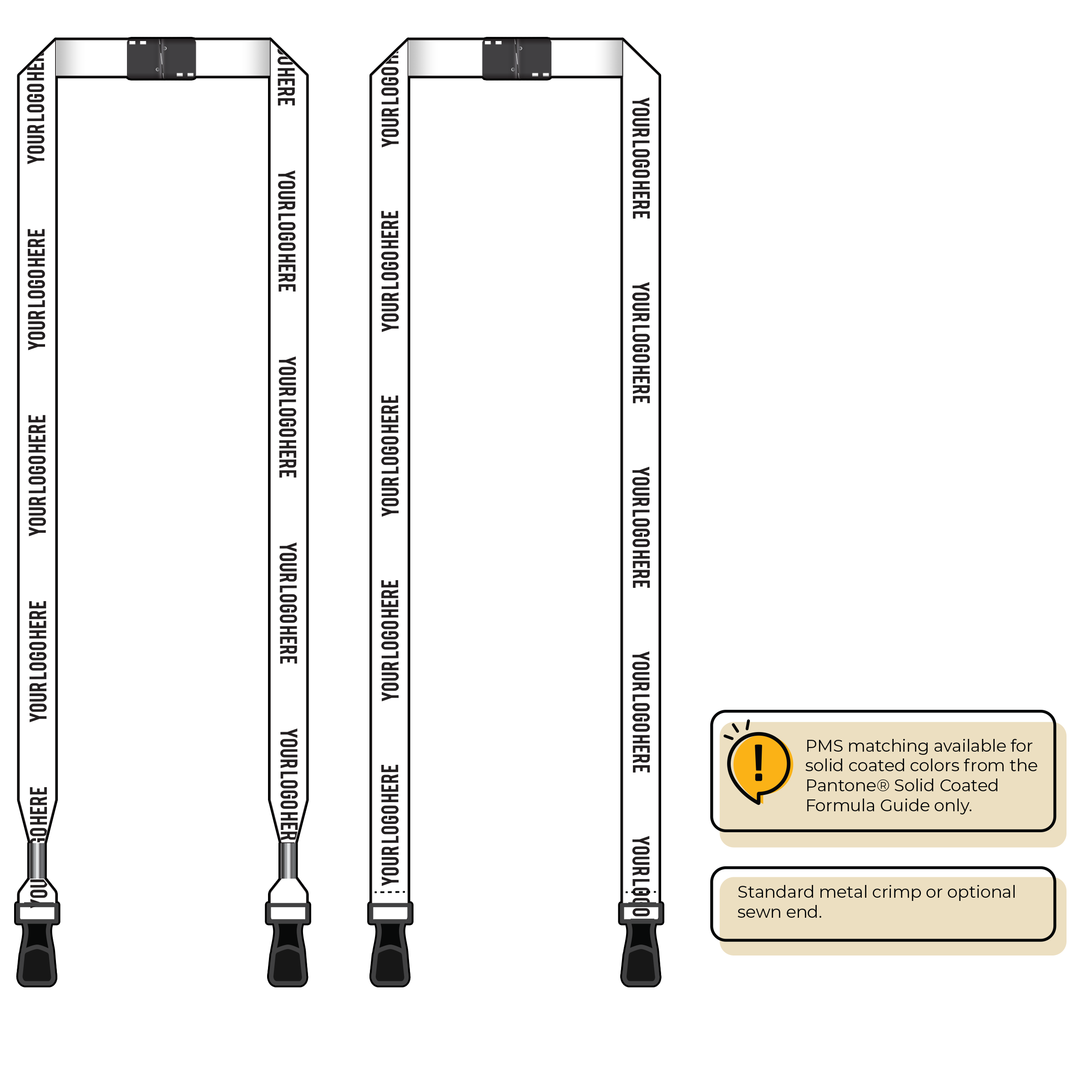 BH0012 | 5/8" MicroWeave Silkscreen Lanyards :: DOUBLE ENDED