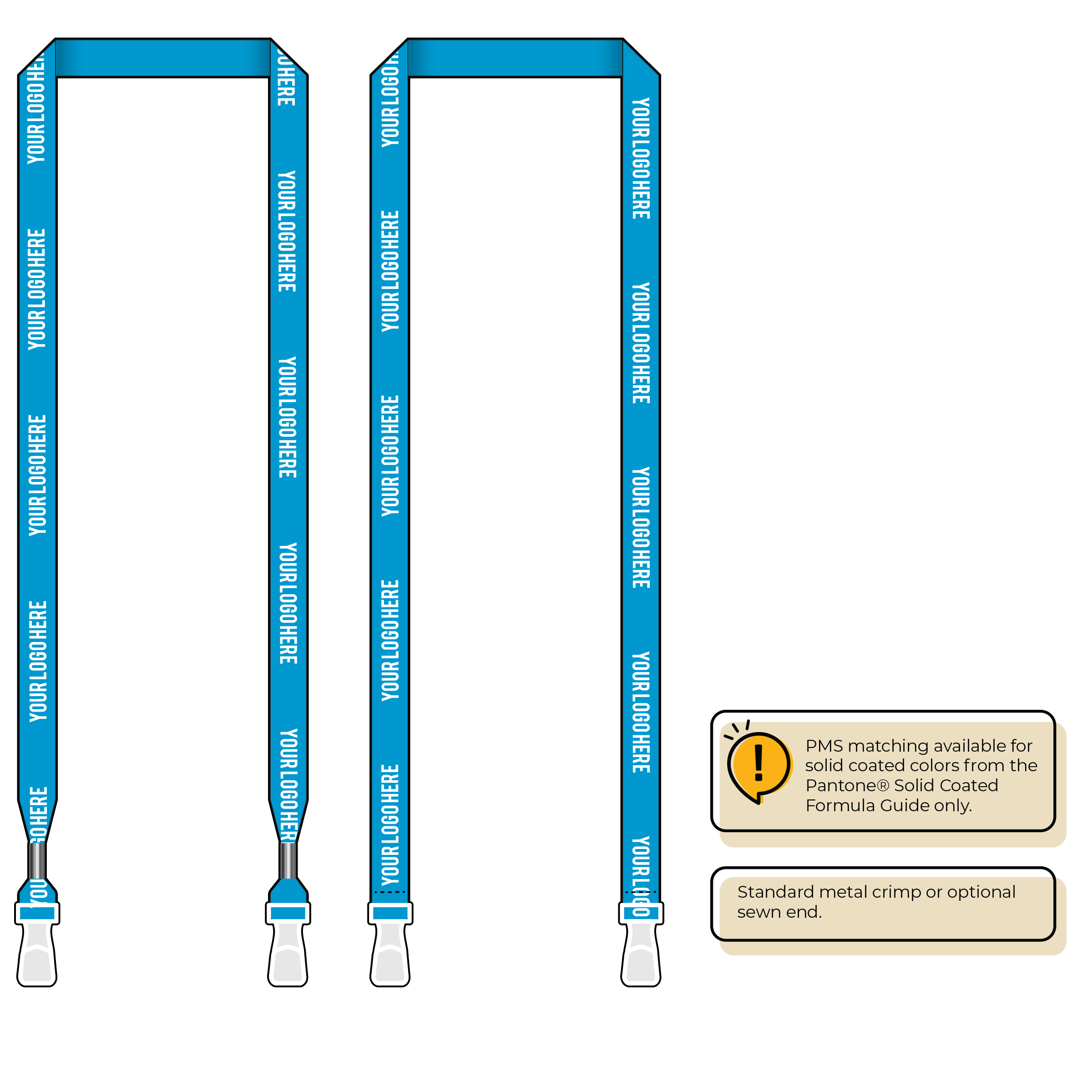 BHN012 | 5/8" Neon MicroWeave Silkscreen Lanyards :: DOUBLE ENDED