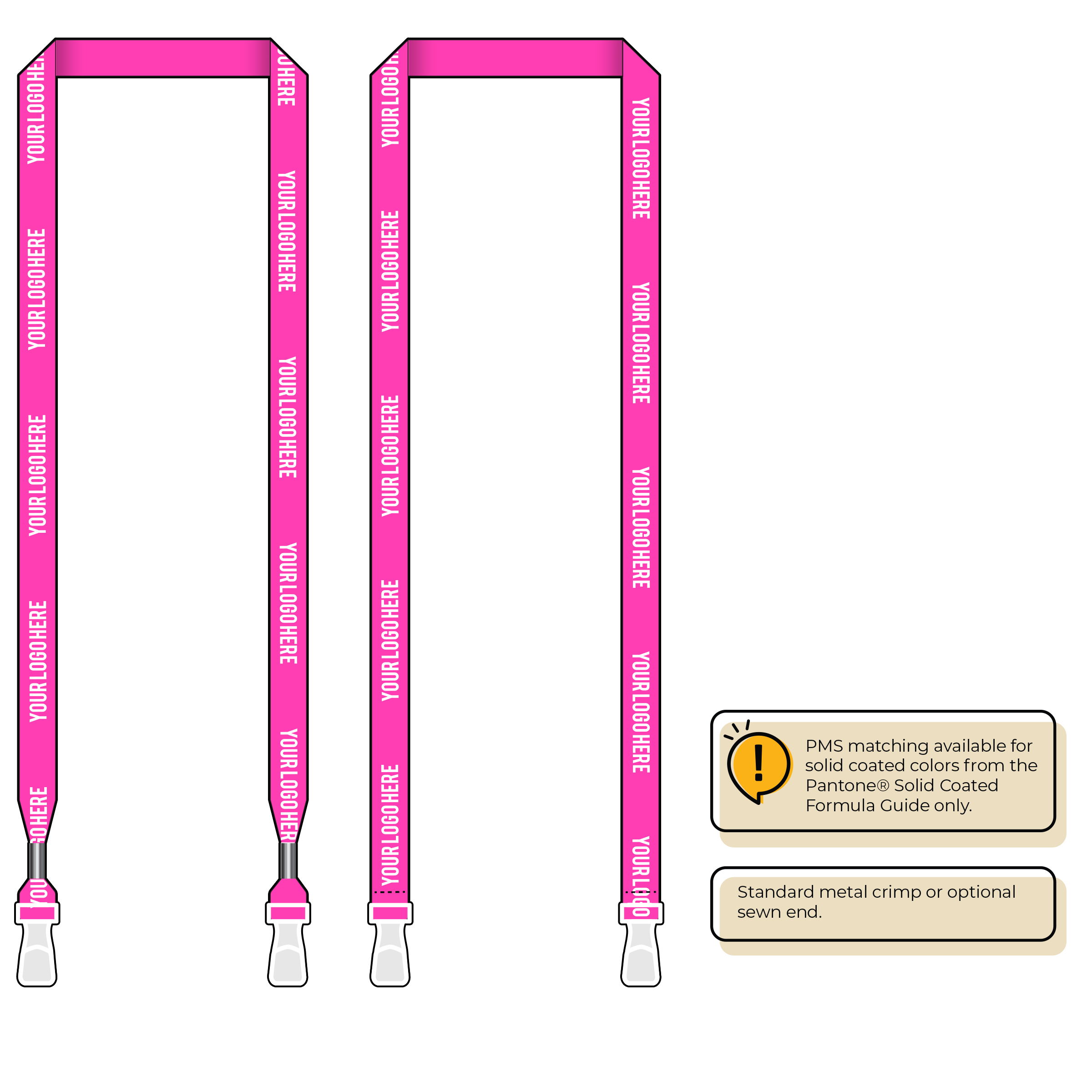BHN012 | 5/8" Neon MicroWeave Silkscreen Lanyards :: DOUBLE ENDED