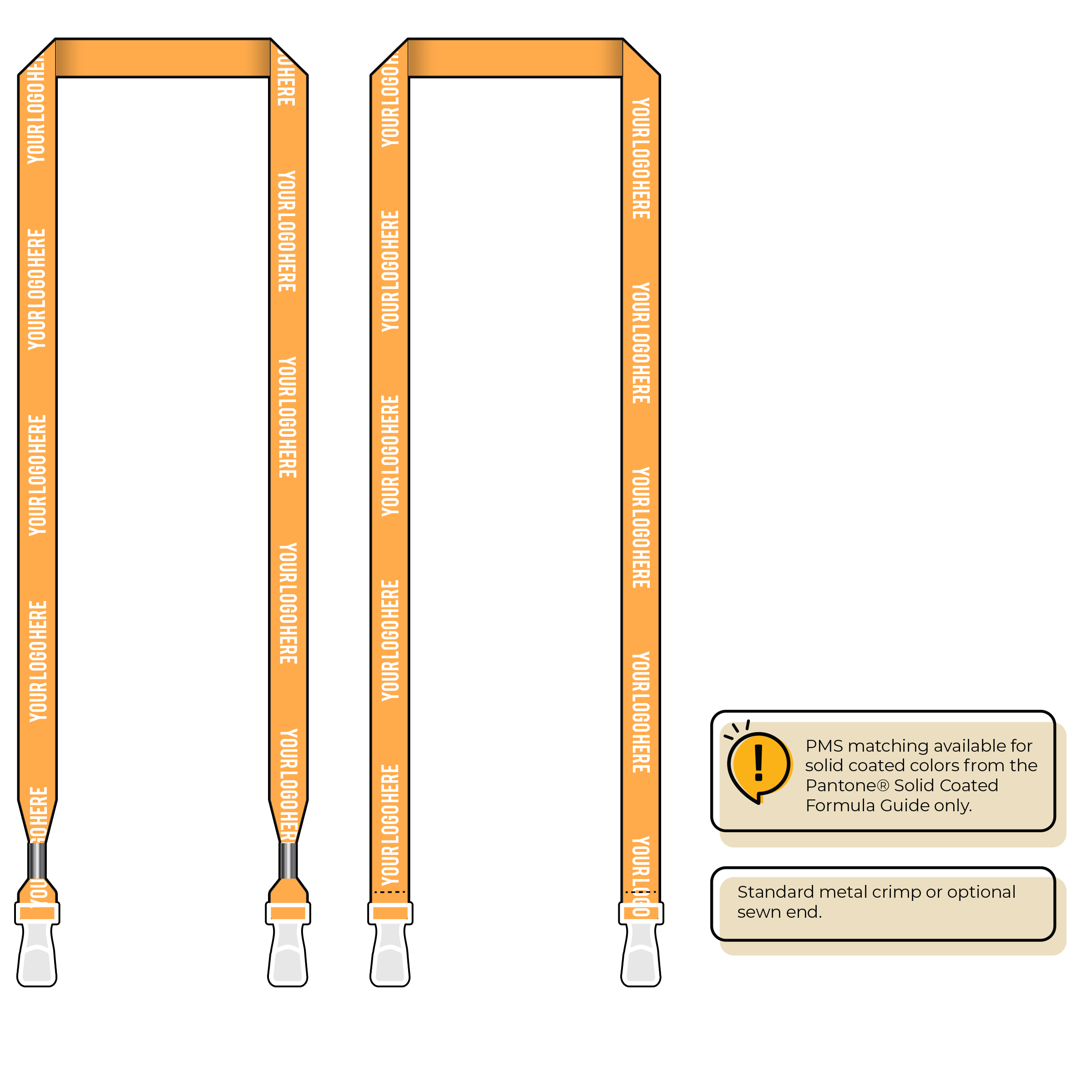 BHN012 | 5/8" Neon MicroWeave Silkscreen Lanyards :: DOUBLE ENDED