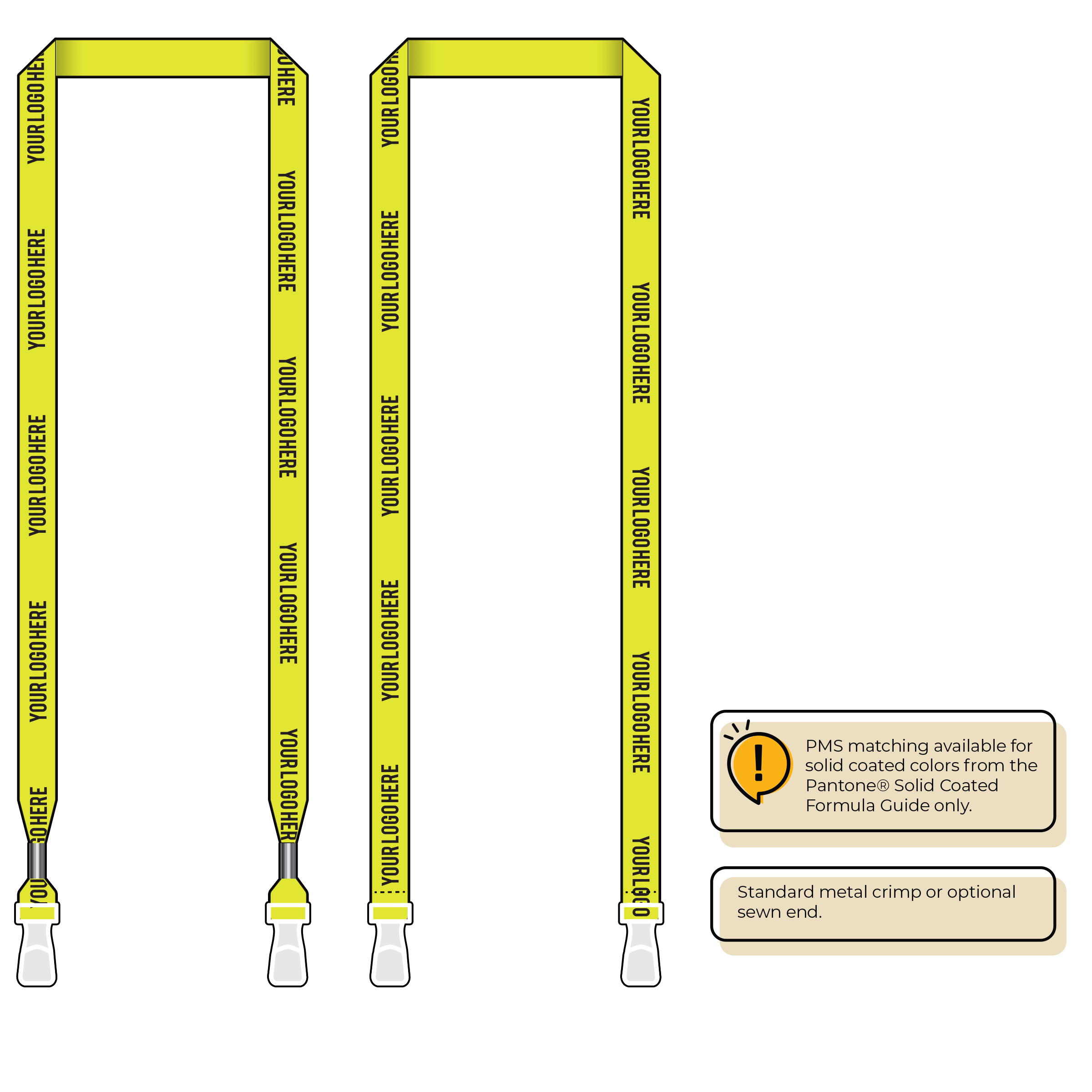 BHN012 | 5/8" Neon MicroWeave Silkscreen Lanyards :: DOUBLE ENDED