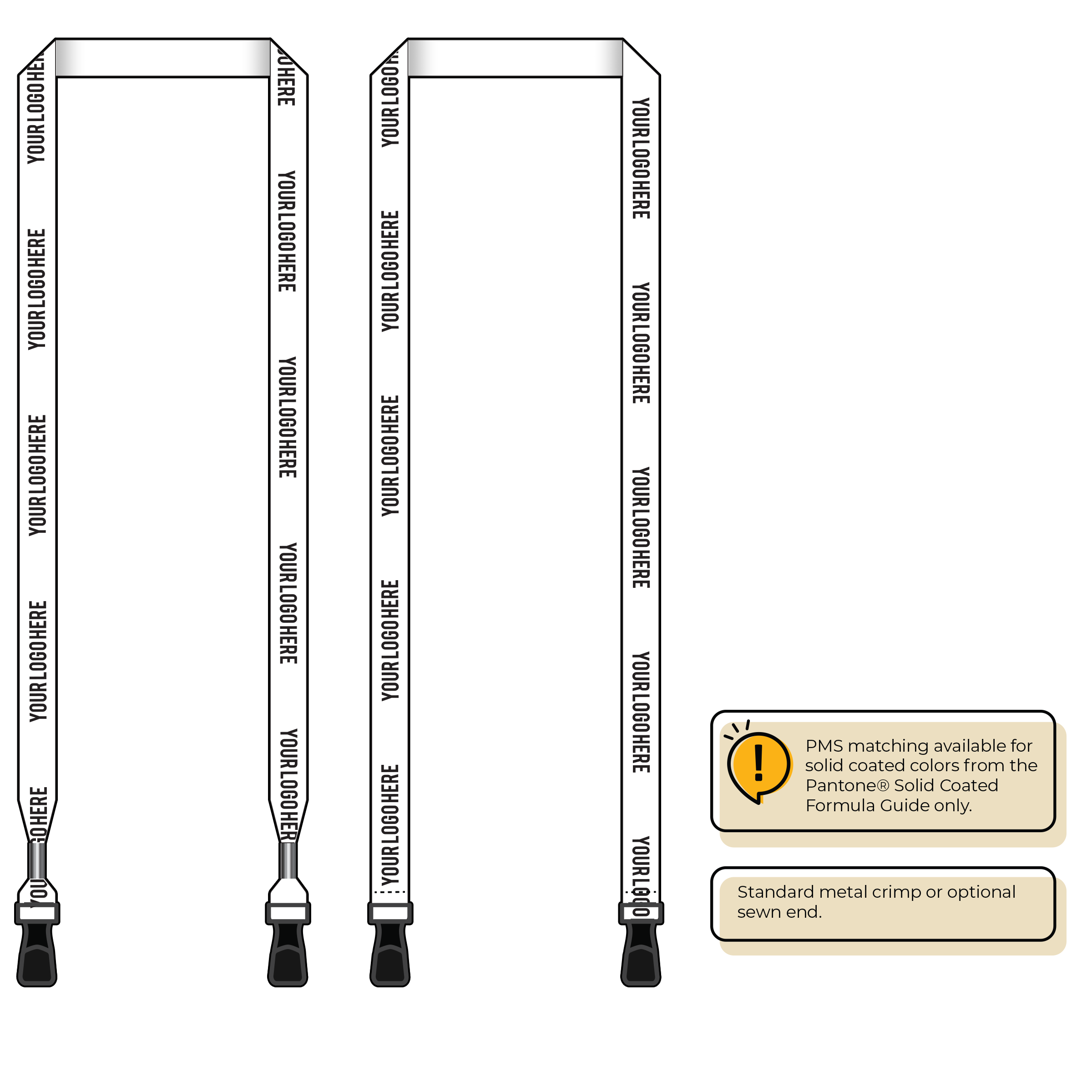 BH0012 | 5/8" MicroWeave Silkscreen Lanyards :: DOUBLE ENDED