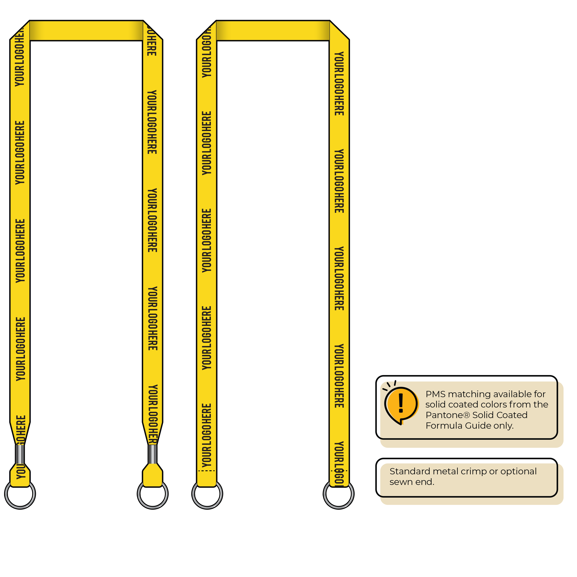 BH0012 | 5/8" MicroWeave Silkscreen Lanyards :: DOUBLE ENDED