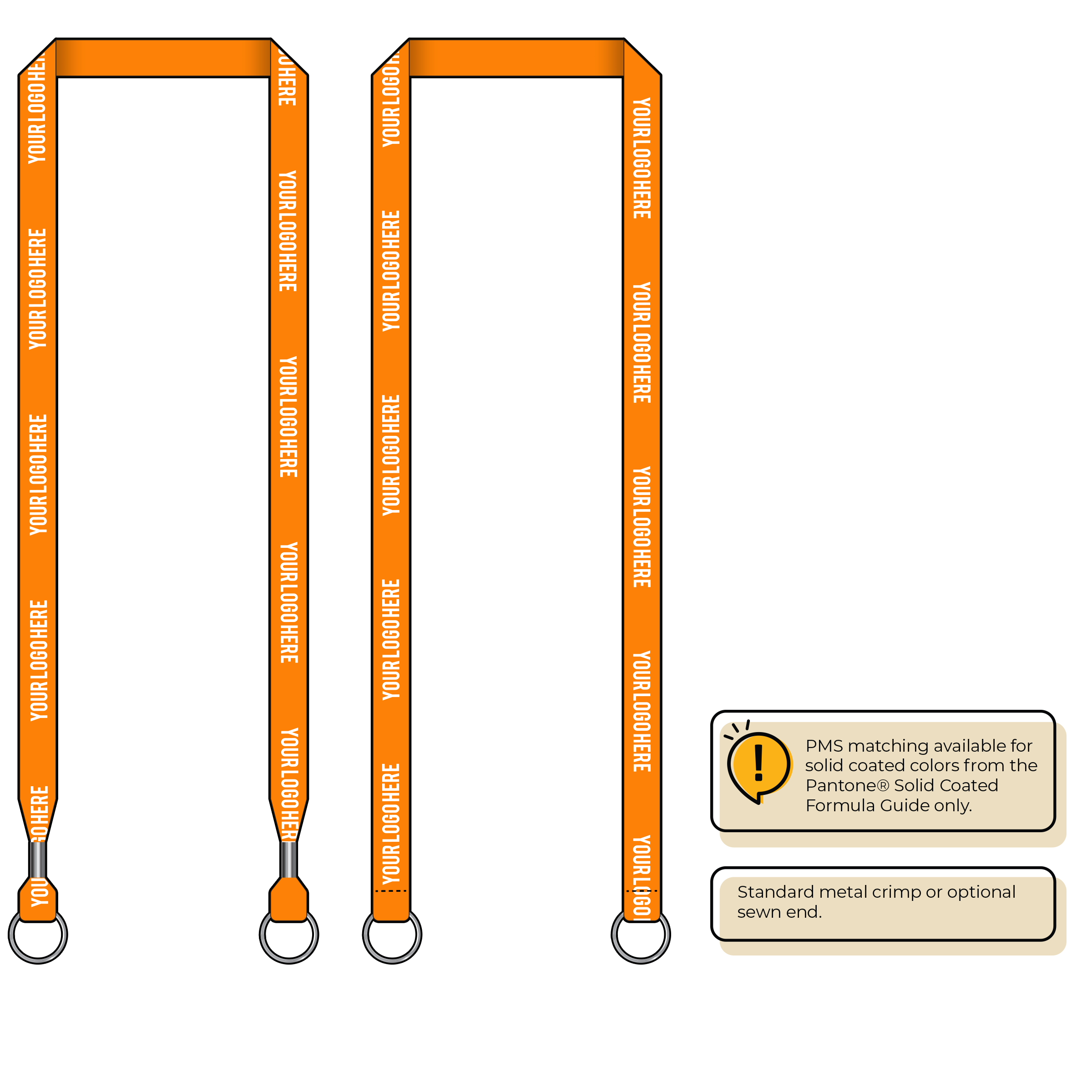 BH0012 | 5/8" MicroWeave Silkscreen Lanyards :: DOUBLE ENDED