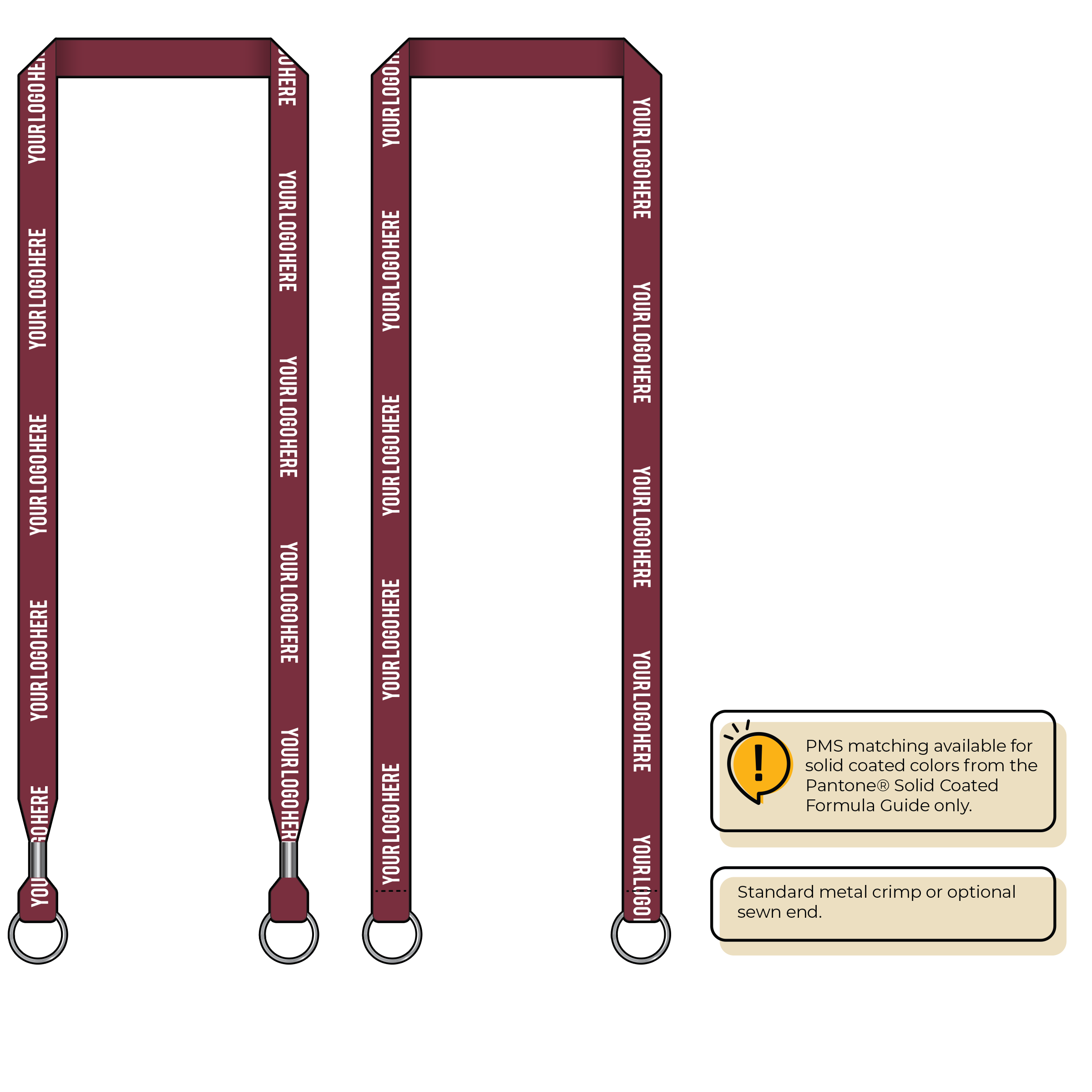 BH0012 | 5/8" MicroWeave Silkscreen Lanyards :: DOUBLE ENDED