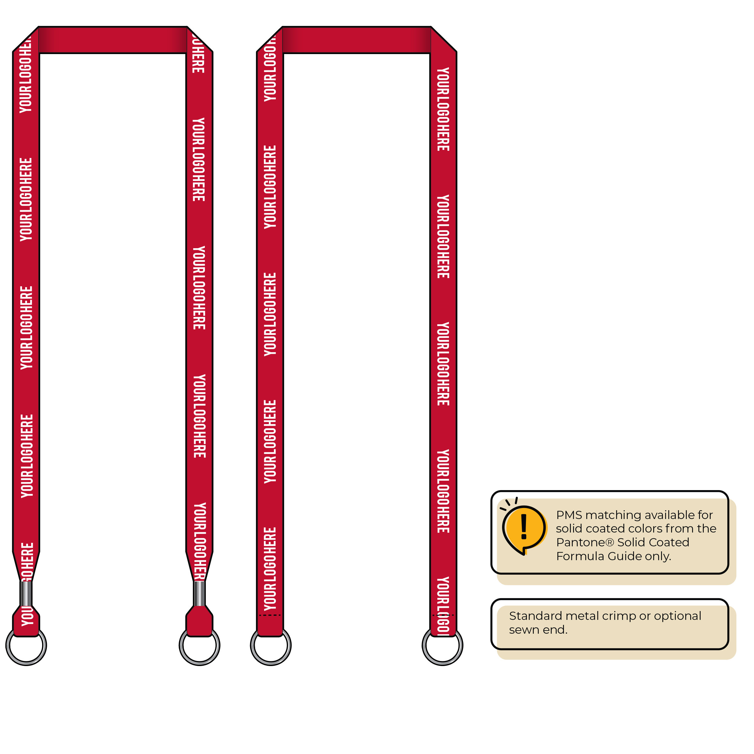 BH0012 | 5/8" MicroWeave Silkscreen Lanyards :: DOUBLE ENDED