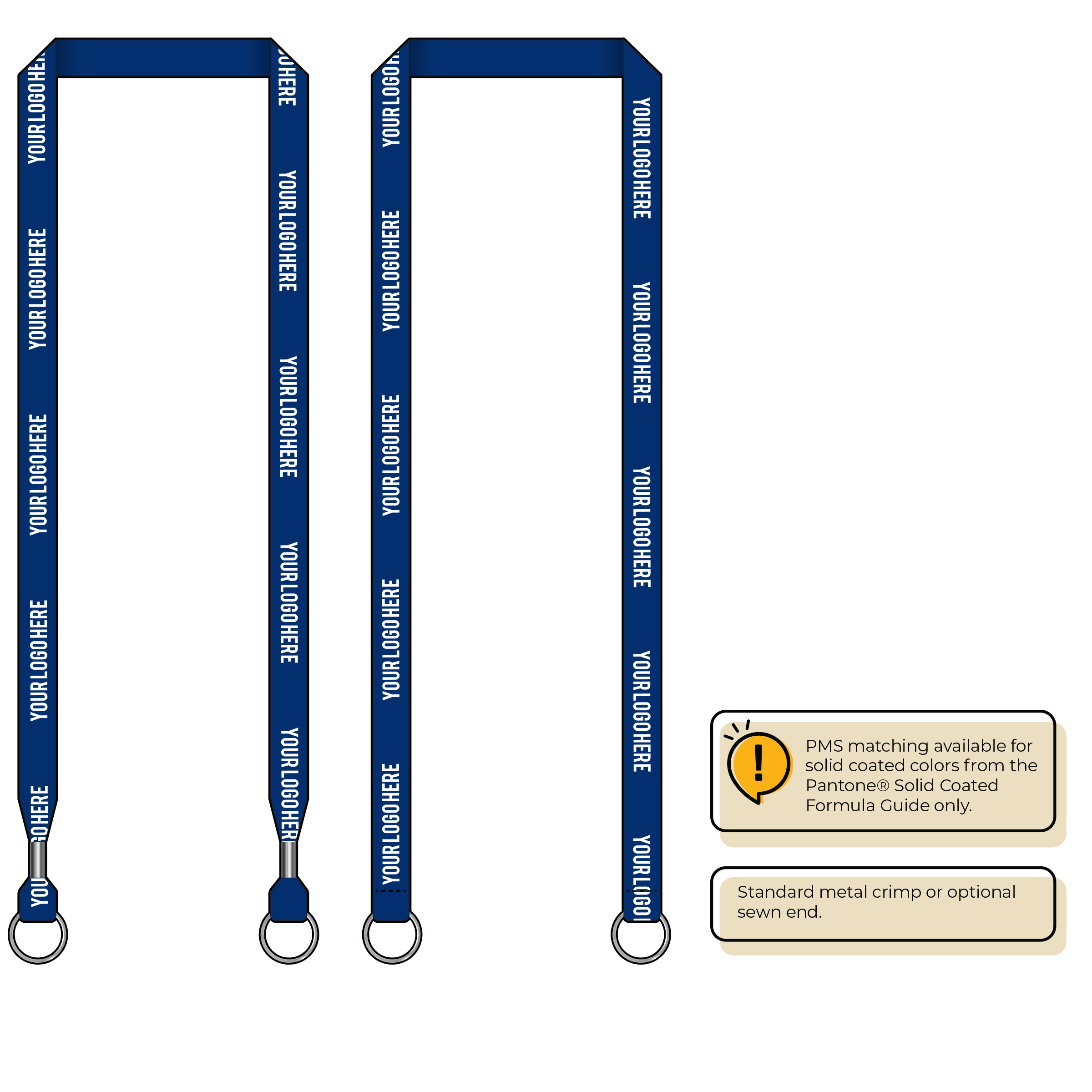BH0012 | 5/8" MicroWeave Silkscreen Lanyards :: DOUBLE ENDED