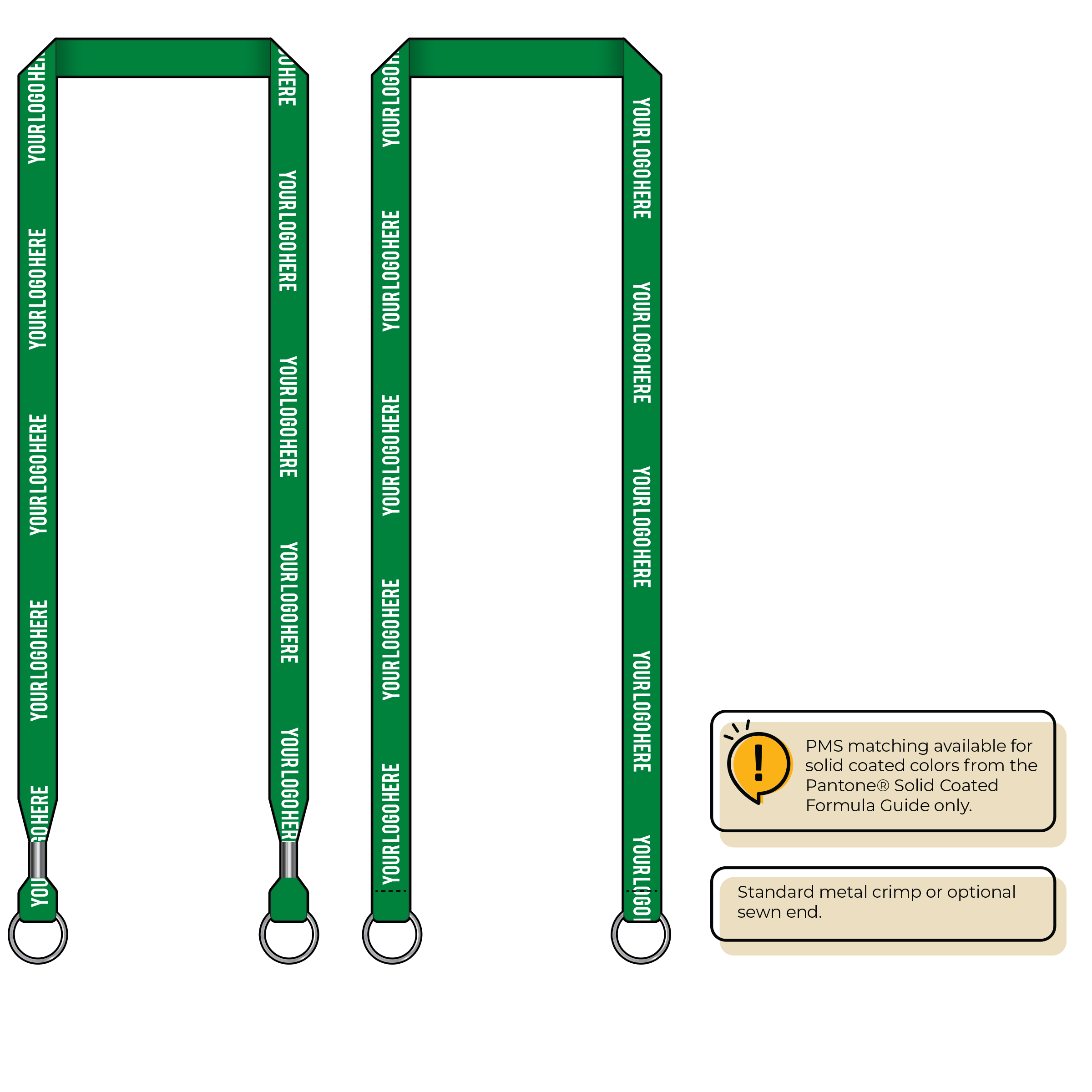 BH0012 | 5/8" MicroWeave Silkscreen Lanyards :: DOUBLE ENDED