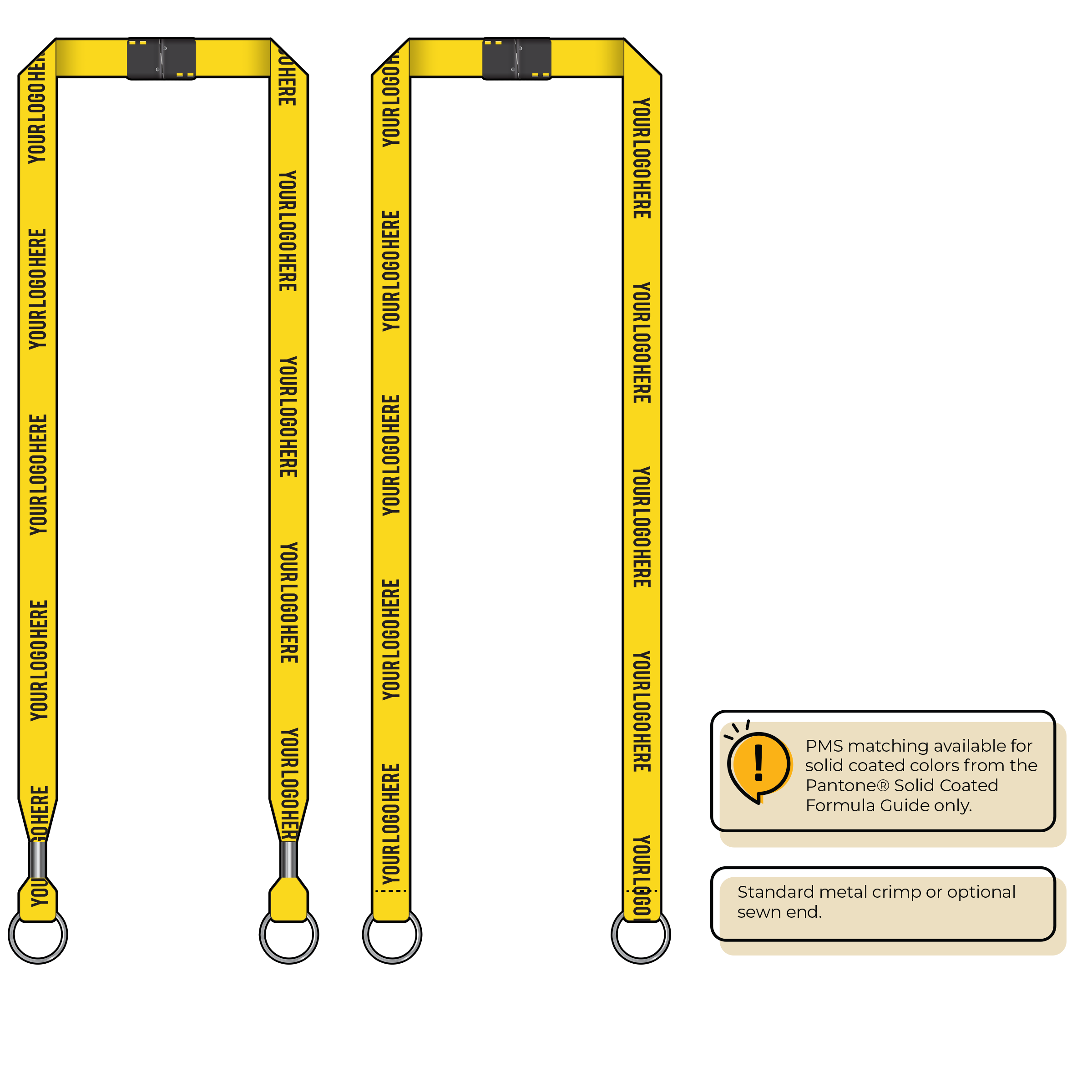 BH0012 | 5/8" MicroWeave Silkscreen Lanyards :: DOUBLE ENDED