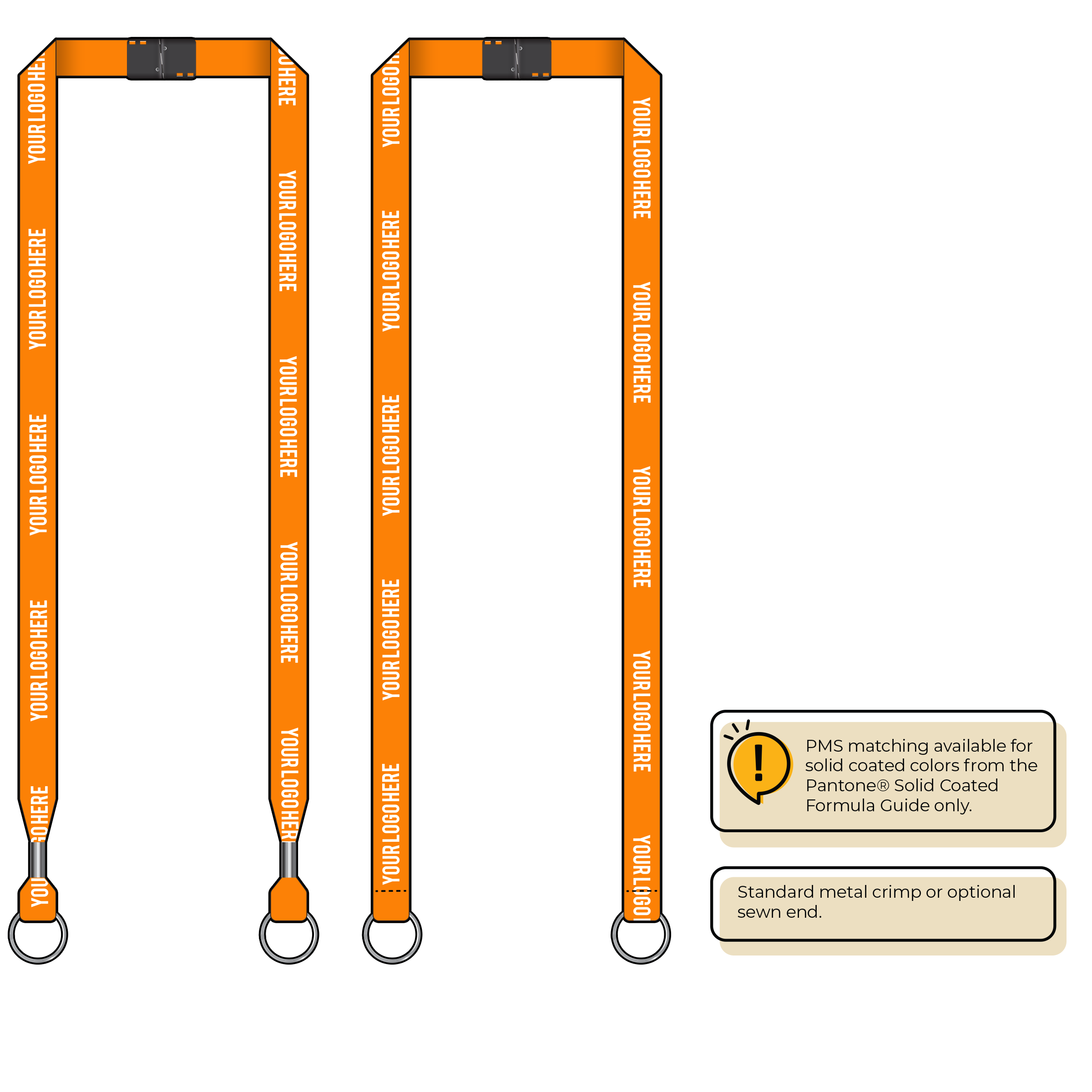 BH0012 | 5/8" MicroWeave Silkscreen Lanyards :: DOUBLE ENDED