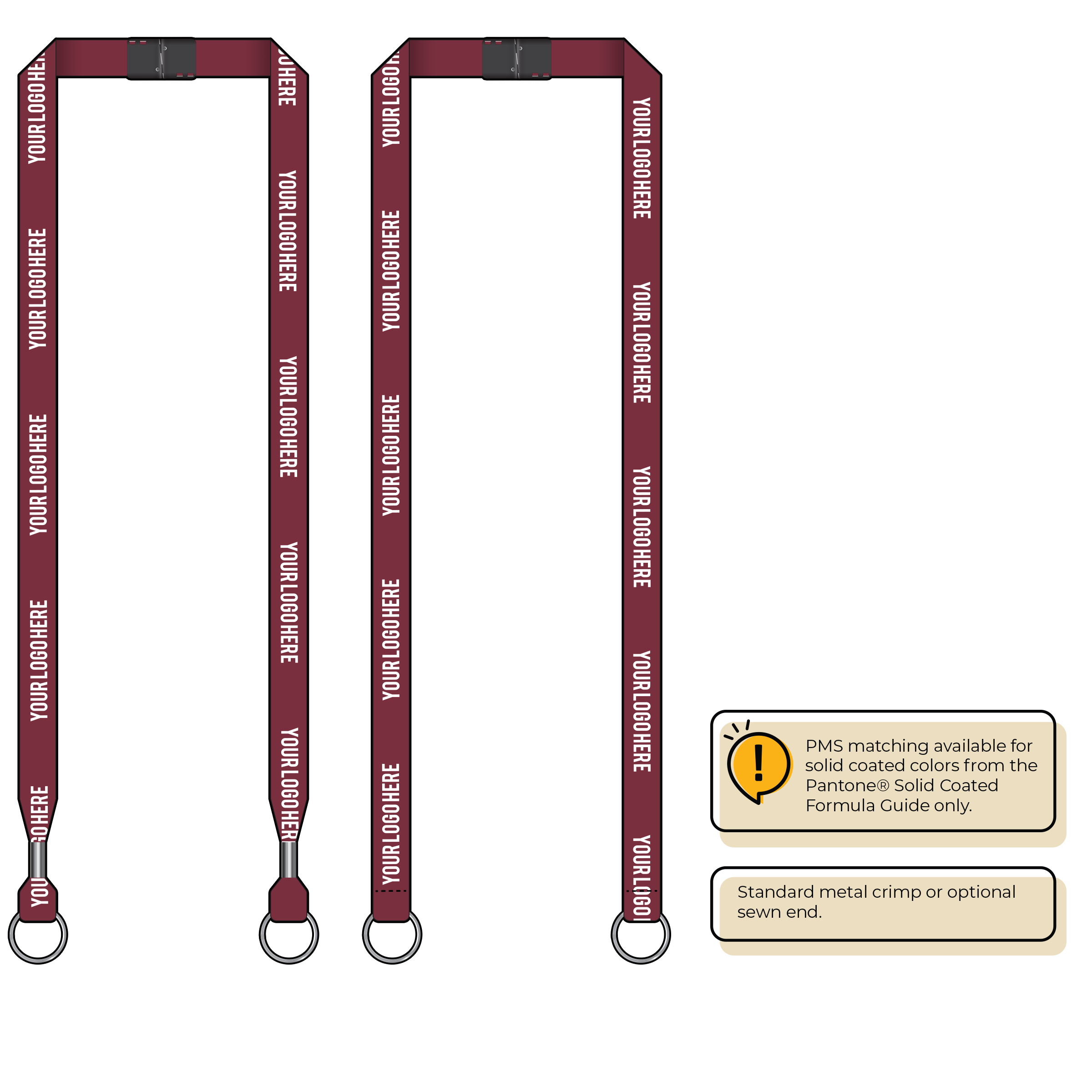 BH0012 | 5/8" MicroWeave Silkscreen Lanyards :: DOUBLE ENDED