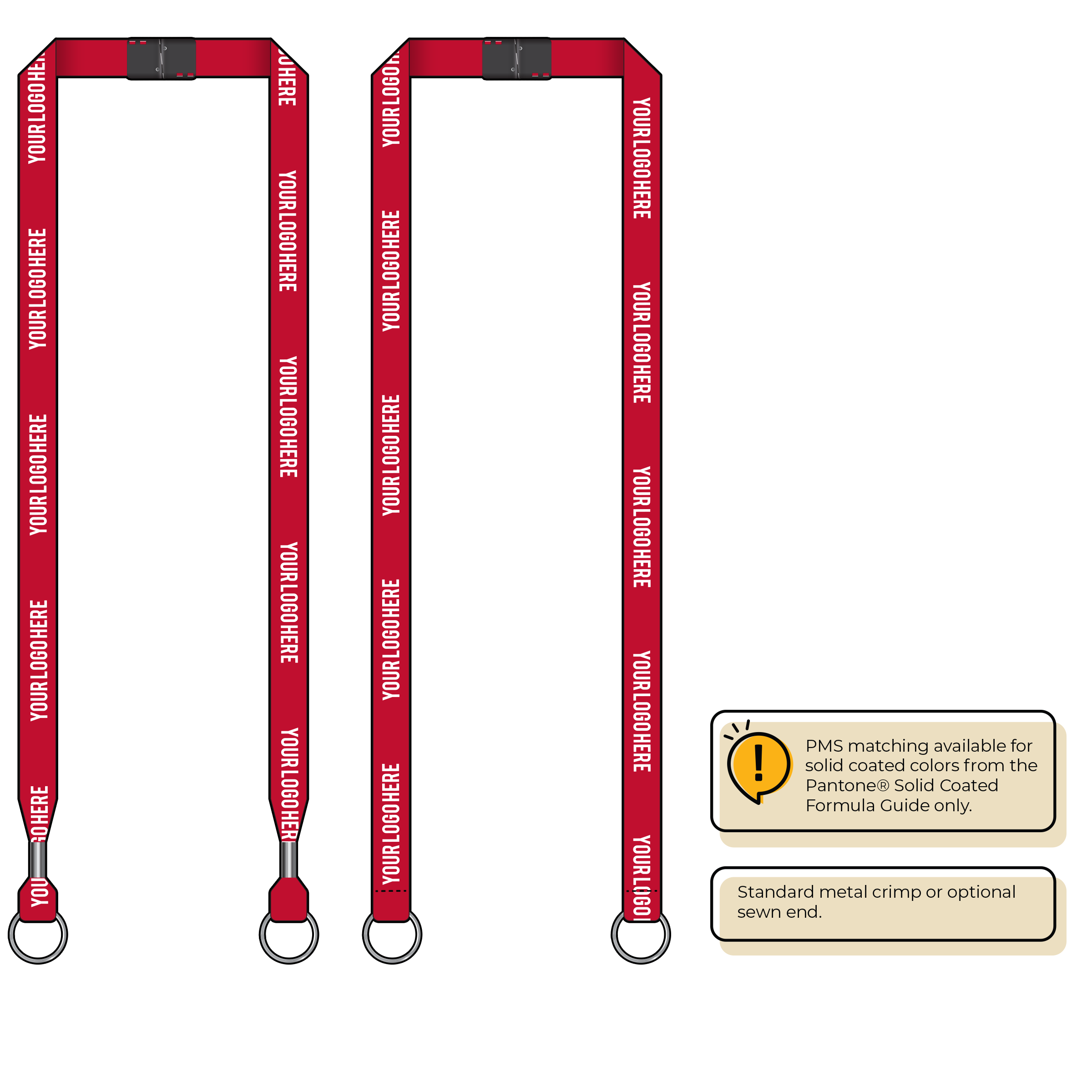 BH0012 | 5/8" MicroWeave Silkscreen Lanyards :: DOUBLE ENDED
