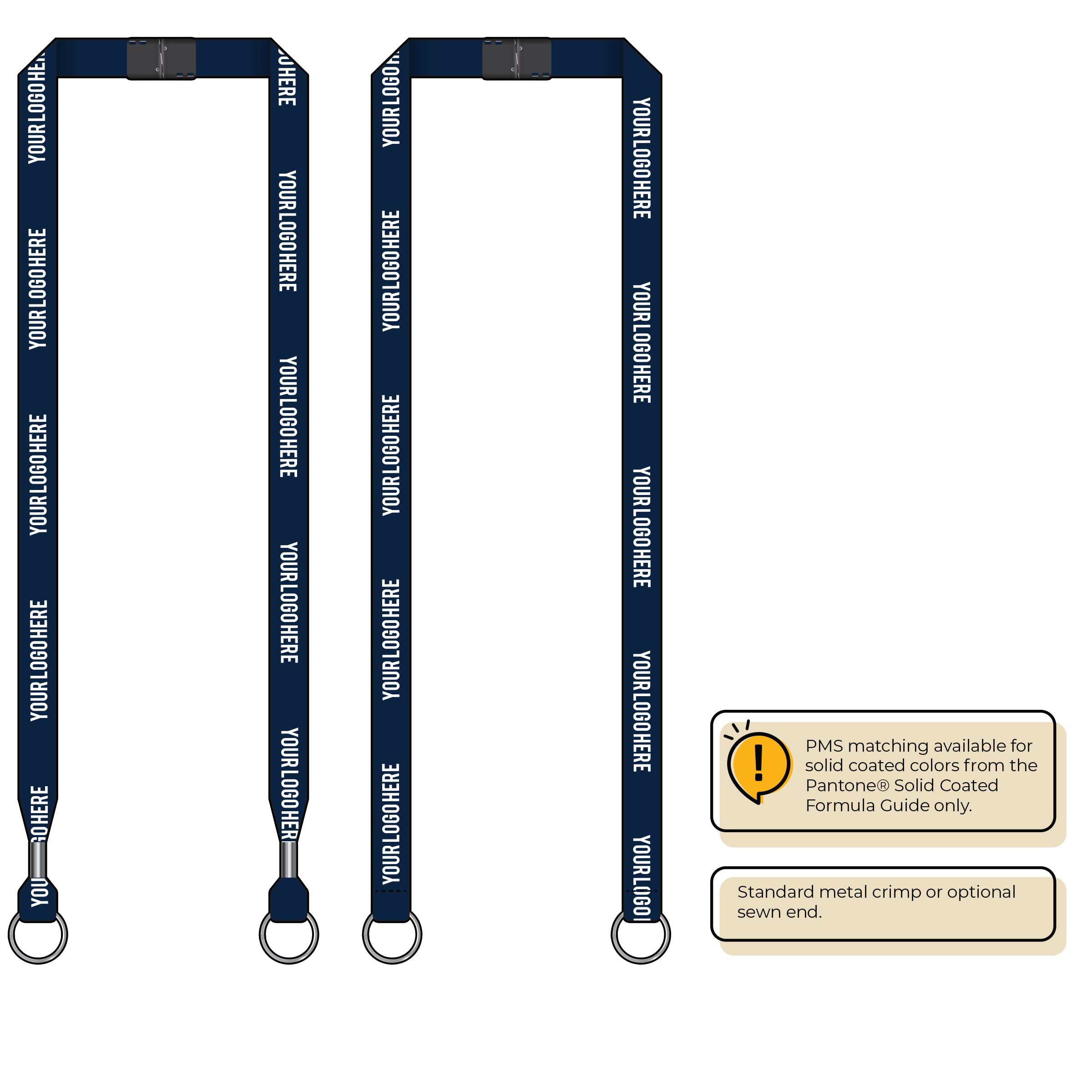 BH0012 | 5/8" MicroWeave Silkscreen Lanyards :: DOUBLE ENDED