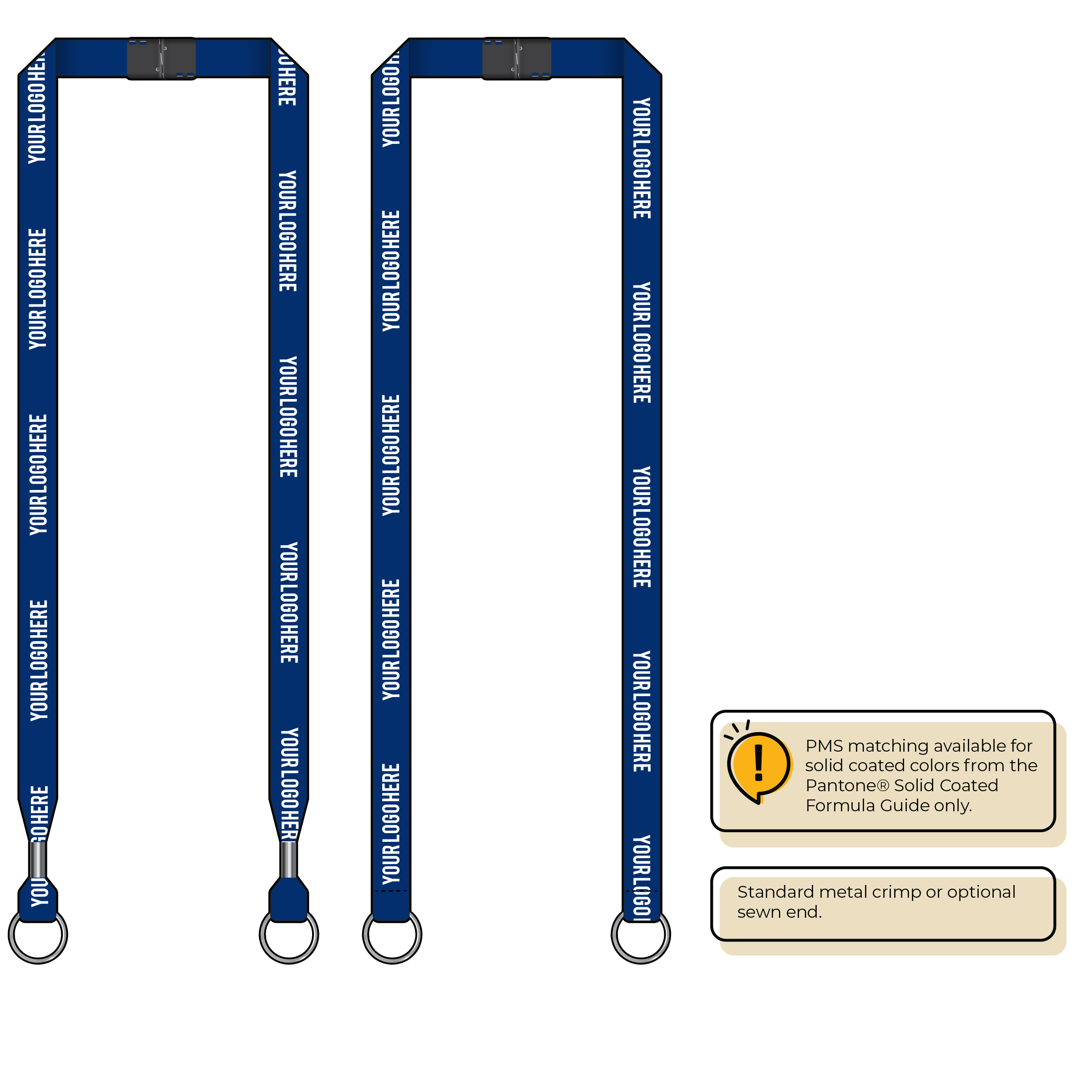 BH0012 | 5/8" MicroWeave Silkscreen Lanyards :: DOUBLE ENDED