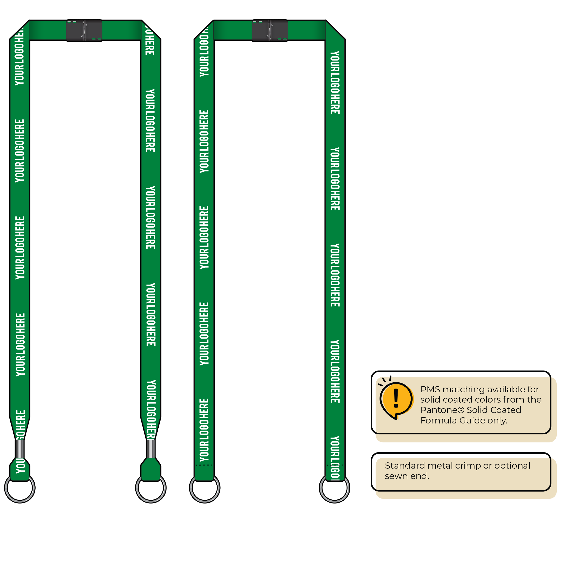 BH0012 | 5/8" MicroWeave Silkscreen Lanyards :: DOUBLE ENDED