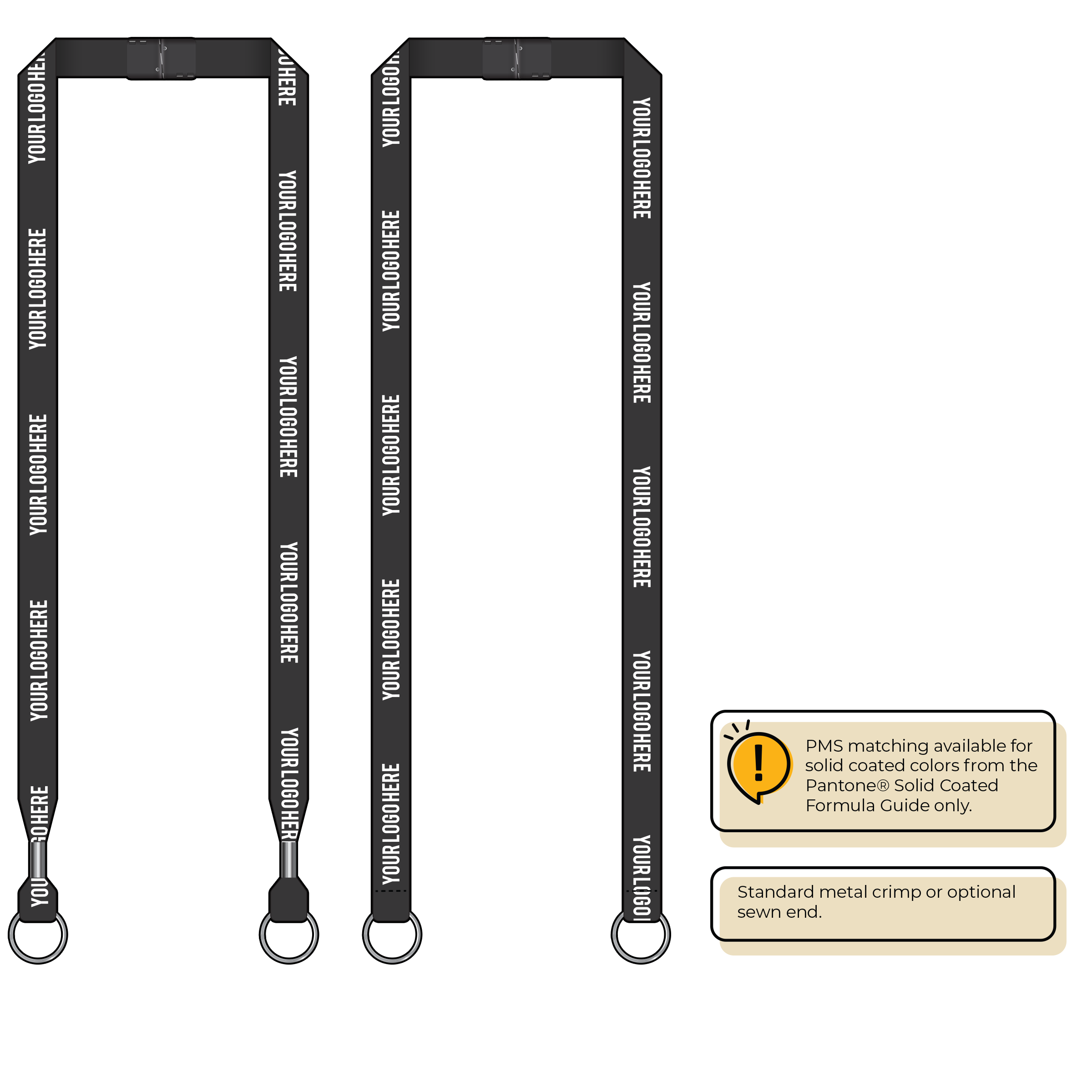 BH0012 | 5/8" MicroWeave Silkscreen Lanyards :: DOUBLE ENDED