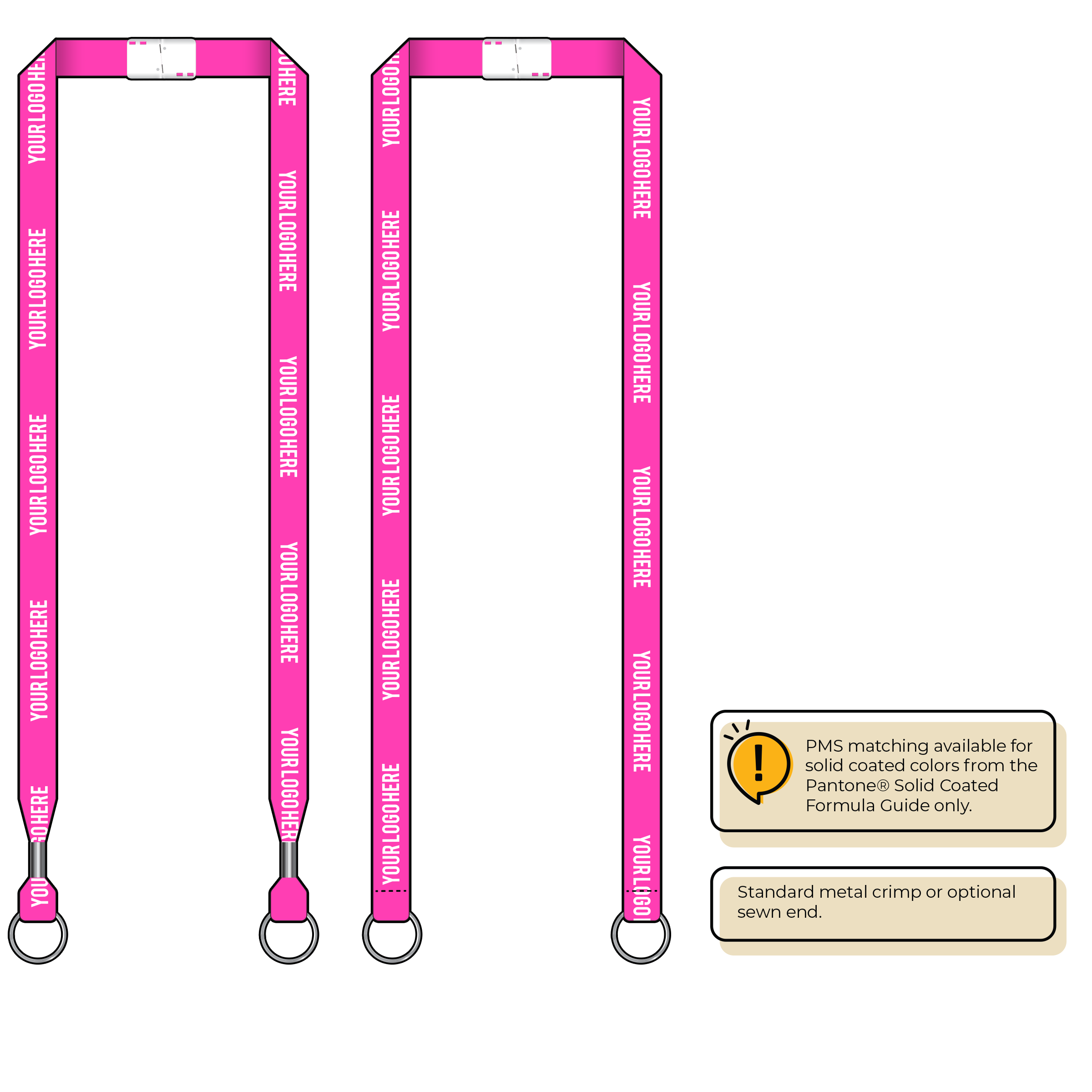 BHN012 | 5/8" Neon MicroWeave Silkscreen Lanyards :: DOUBLE ENDED