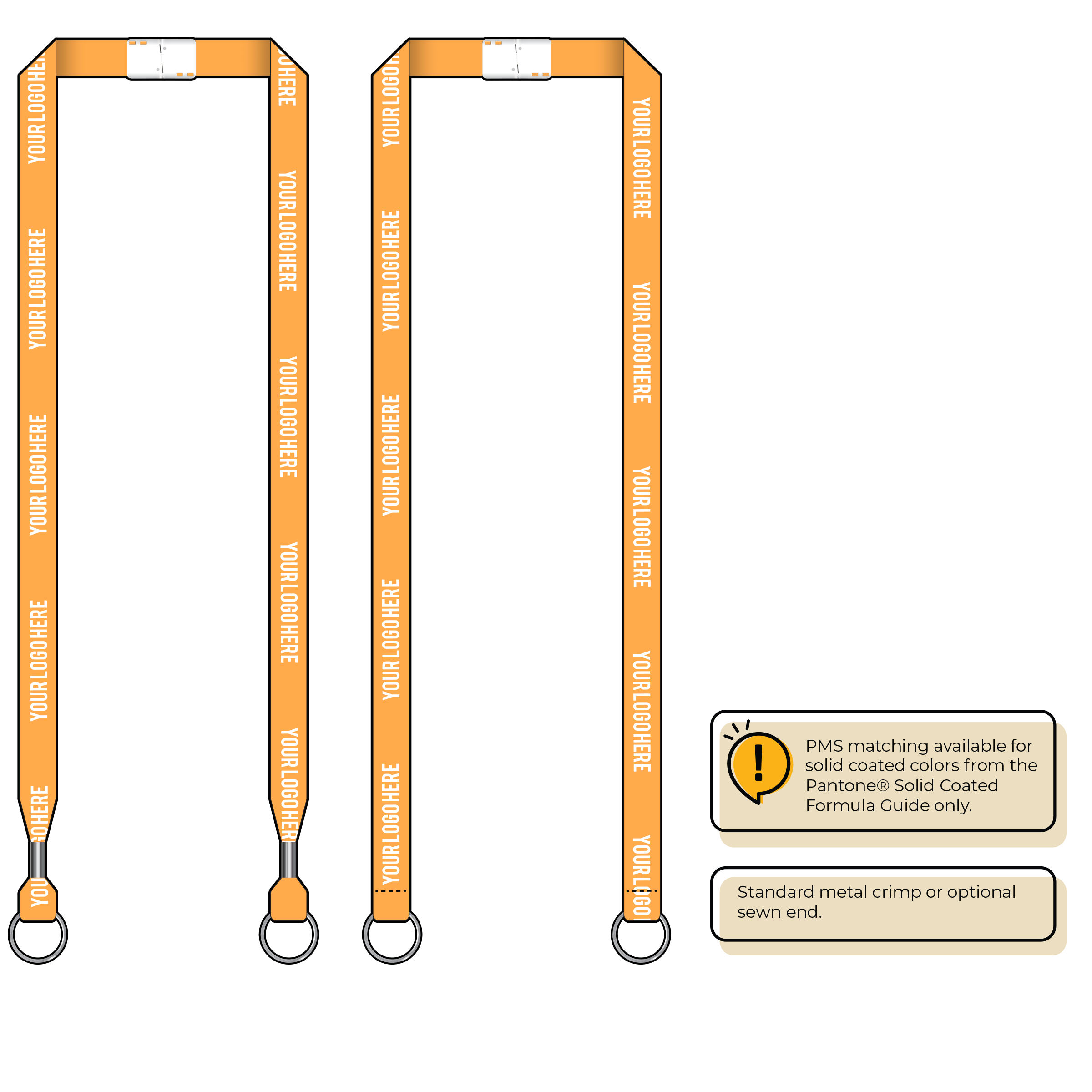 BHN012 | 5/8" Neon MicroWeave Silkscreen Lanyards :: DOUBLE ENDED