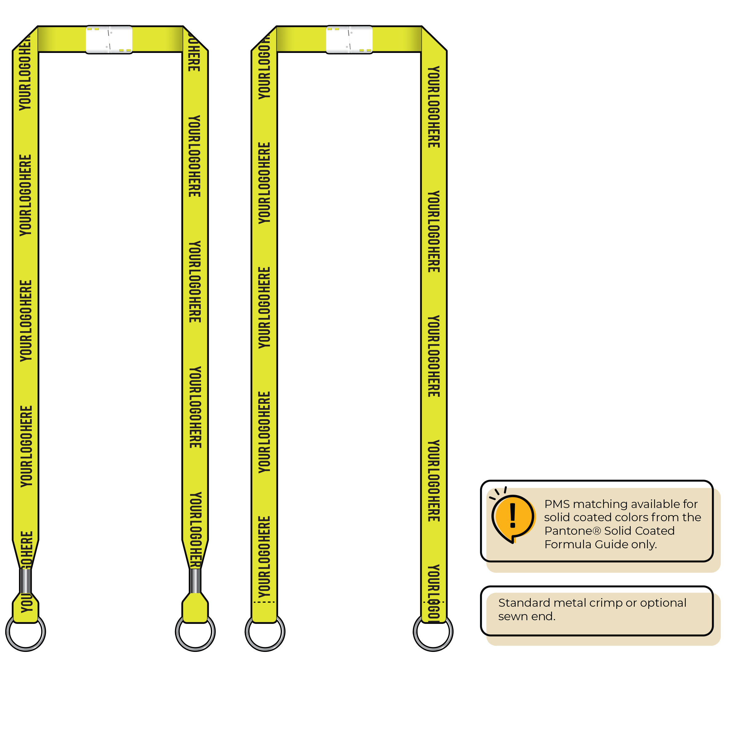 BHN012 | 5/8" Neon MicroWeave Silkscreen Lanyards :: DOUBLE ENDED