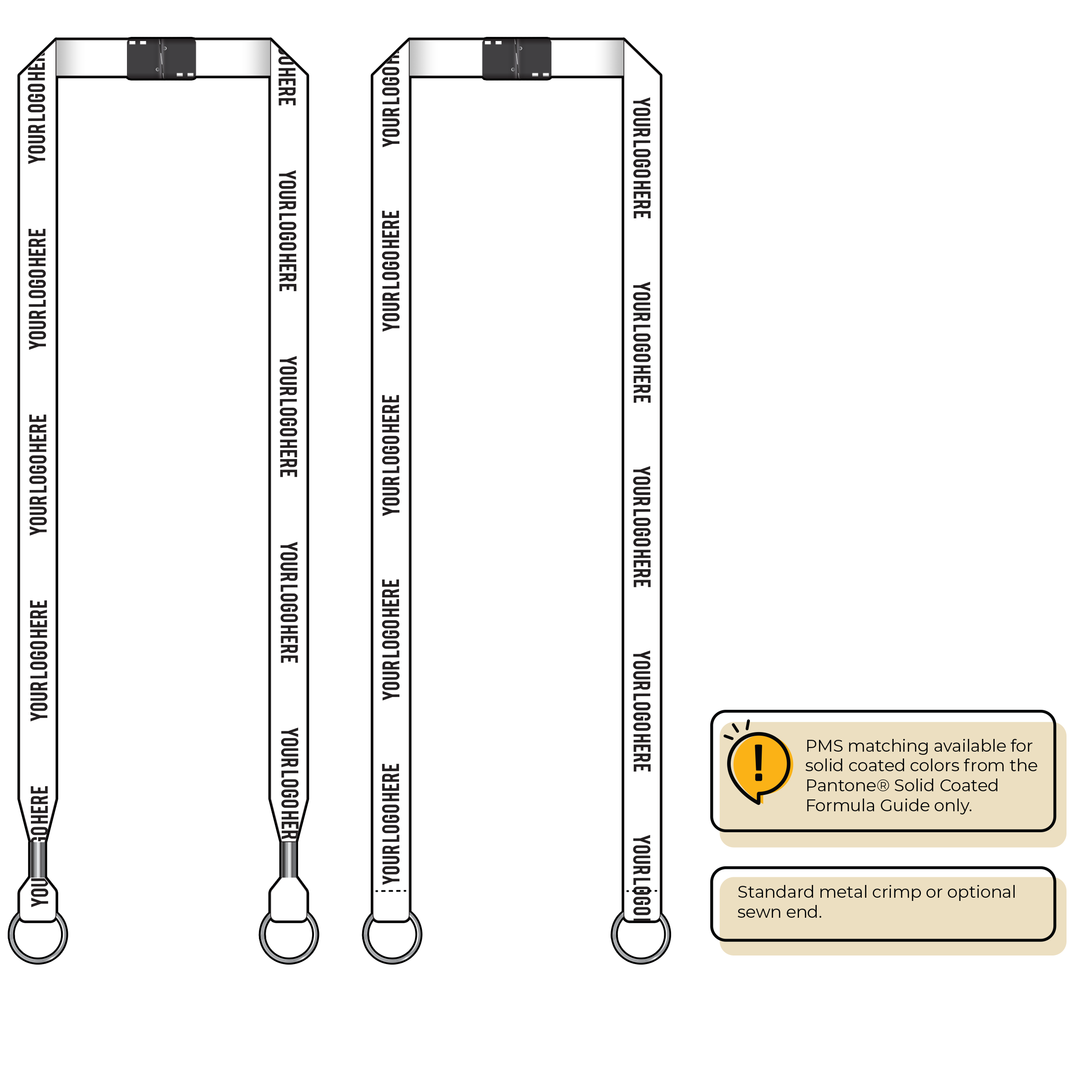 BH0012 | 5/8" MicroWeave Silkscreen Lanyards :: DOUBLE ENDED