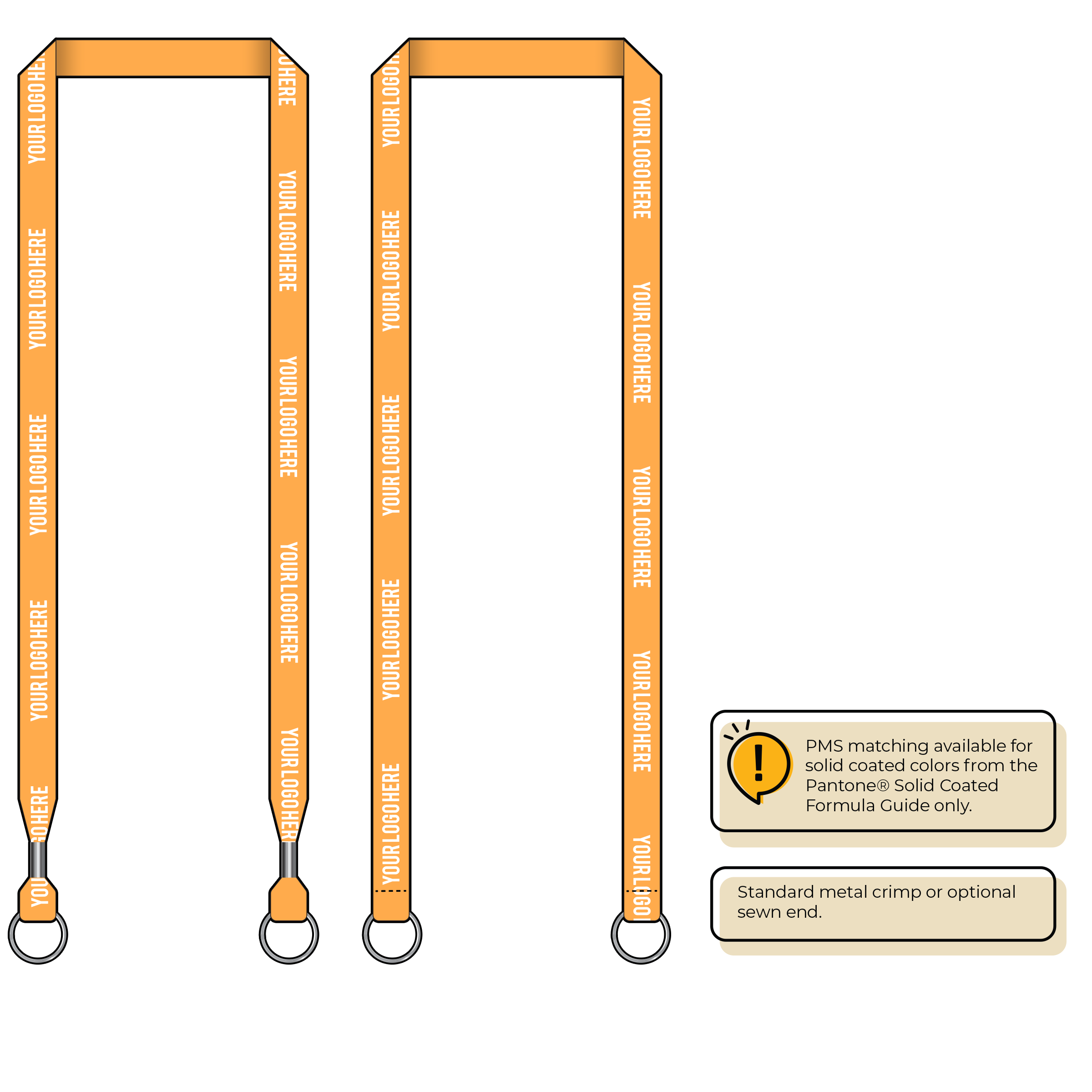 BHN012 | 5/8" Neon MicroWeave Silkscreen Lanyards :: DOUBLE ENDED