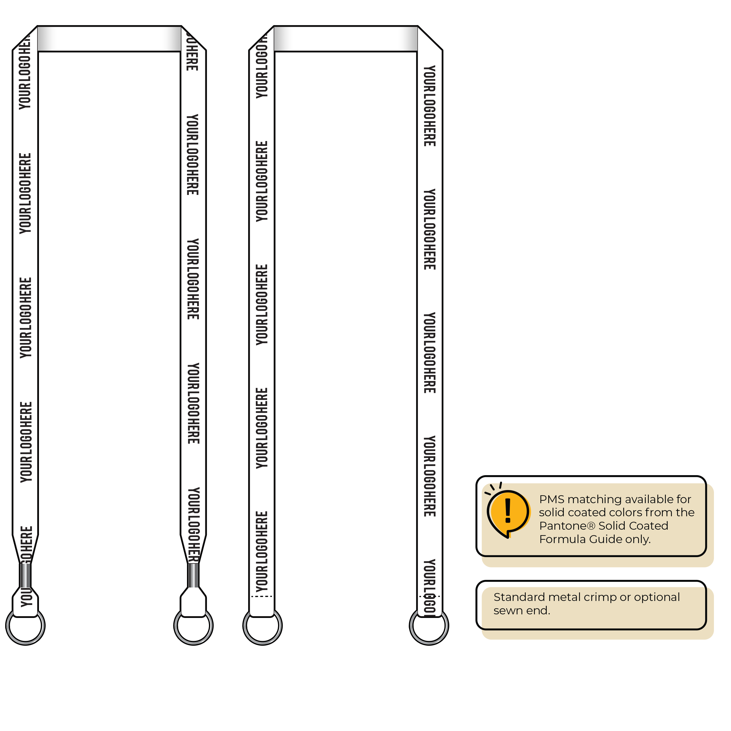 BH0012 | 5/8" MicroWeave Silkscreen Lanyards :: DOUBLE ENDED