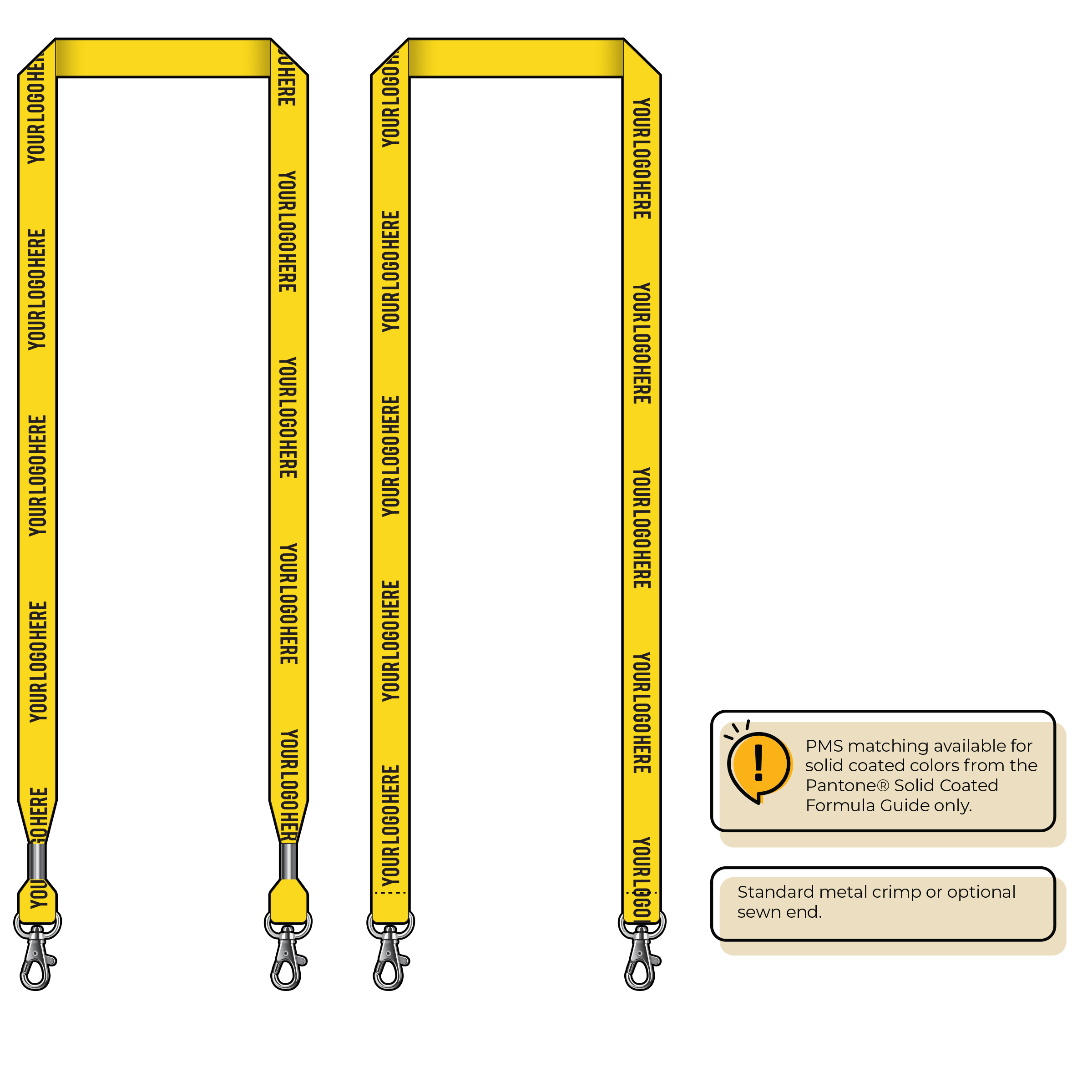 BH0012 | 5/8" MicroWeave Silkscreen Lanyards :: DOUBLE ENDED