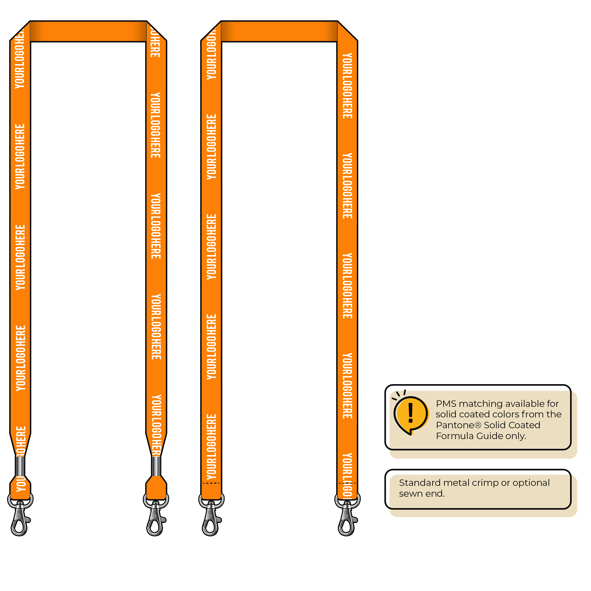 BH0012 | 5/8" MicroWeave Silkscreen Lanyards :: DOUBLE ENDED
