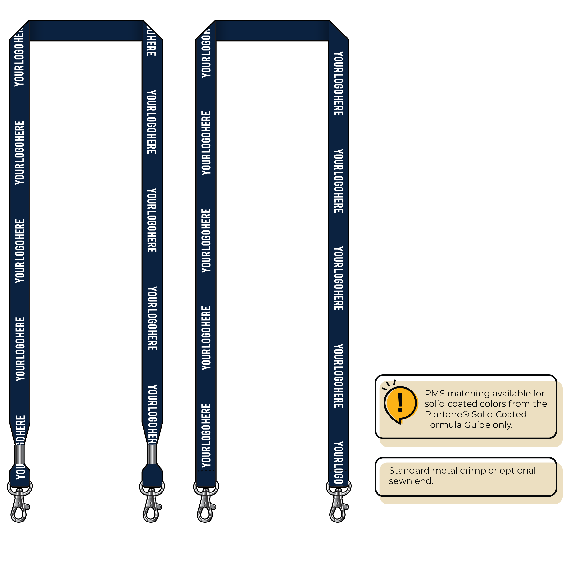 BH0012 | 5/8" MicroWeave Silkscreen Lanyards :: DOUBLE ENDED