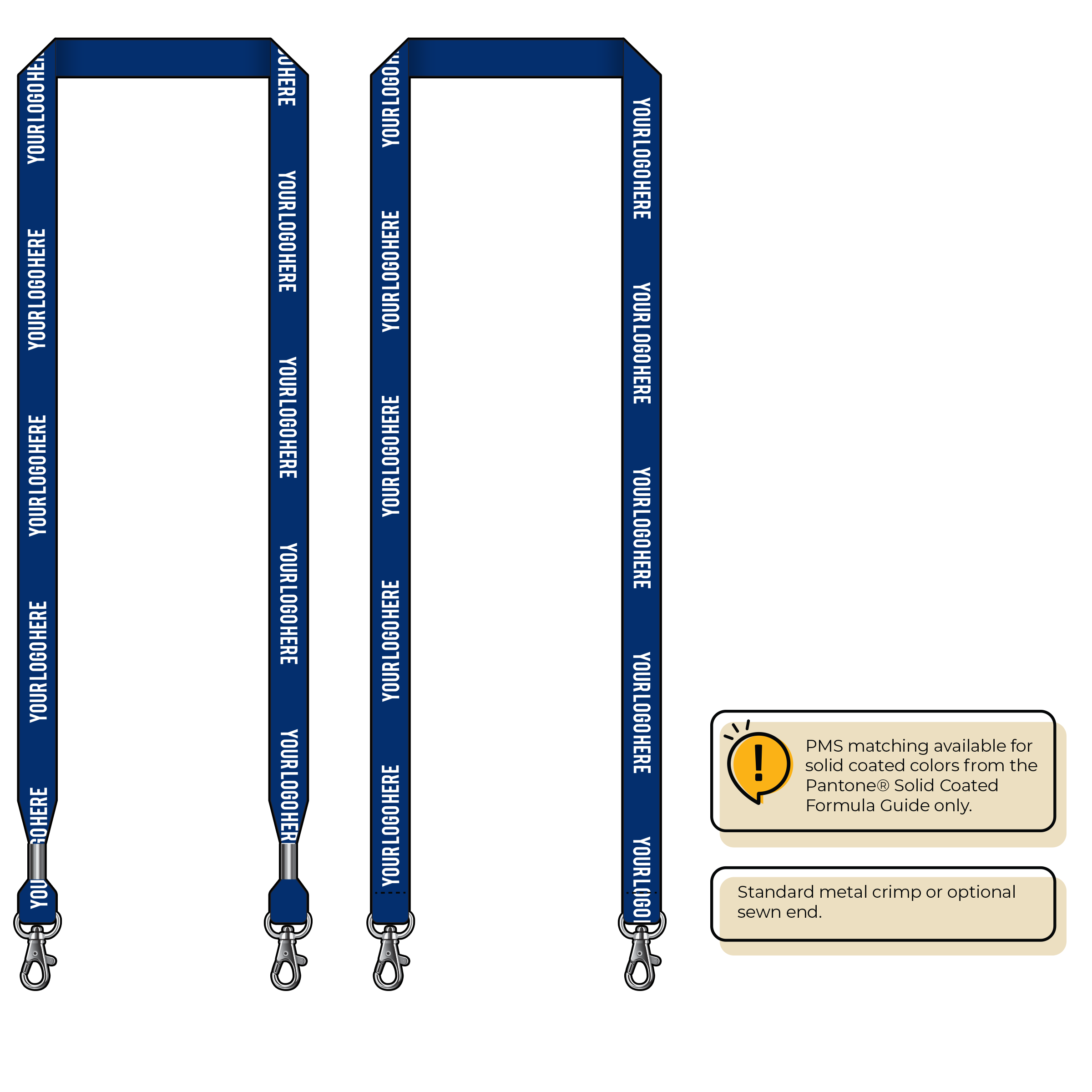 BH0012 | 5/8" MicroWeave Silkscreen Lanyards :: DOUBLE ENDED