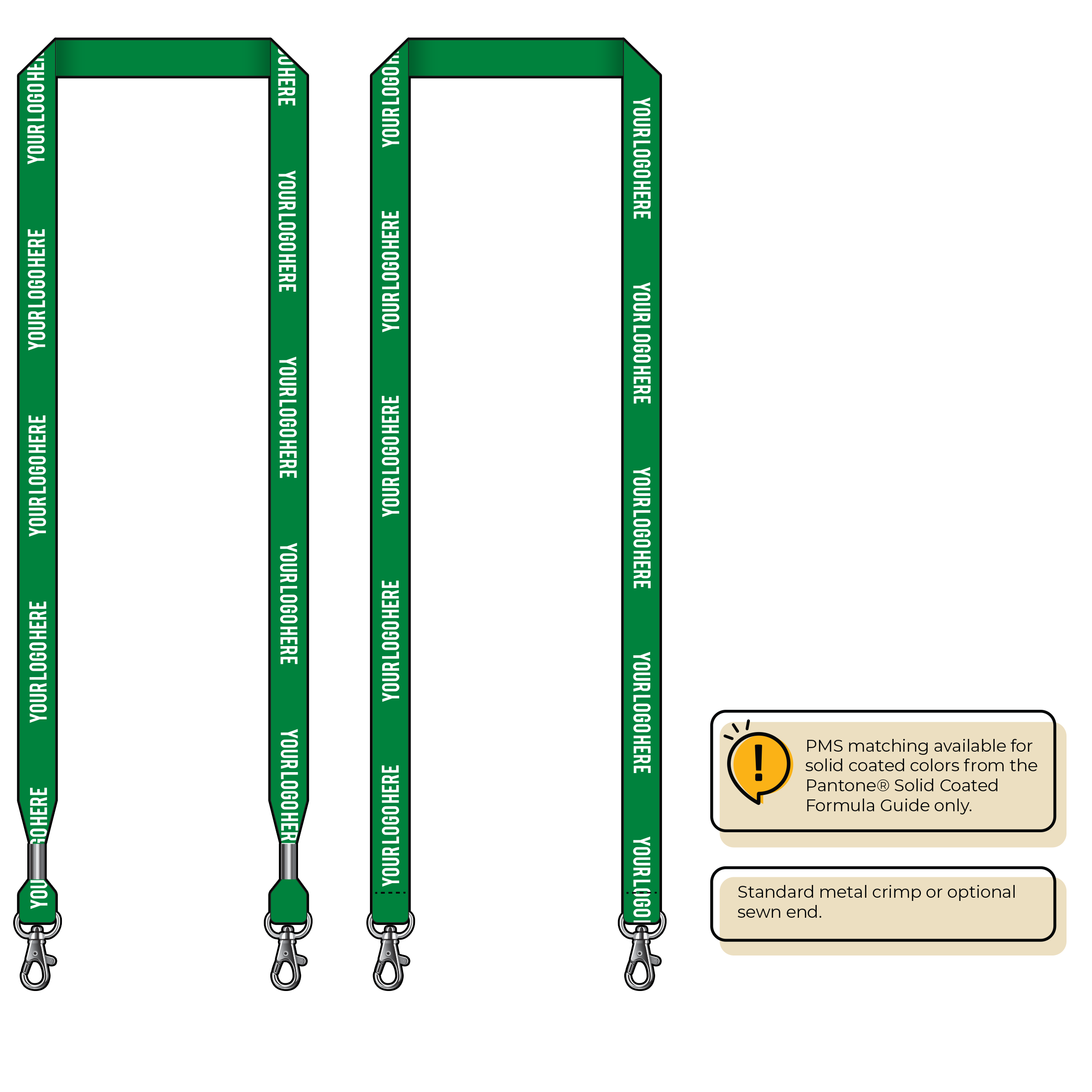 BH0012 | 5/8" MicroWeave Silkscreen Lanyards :: DOUBLE ENDED