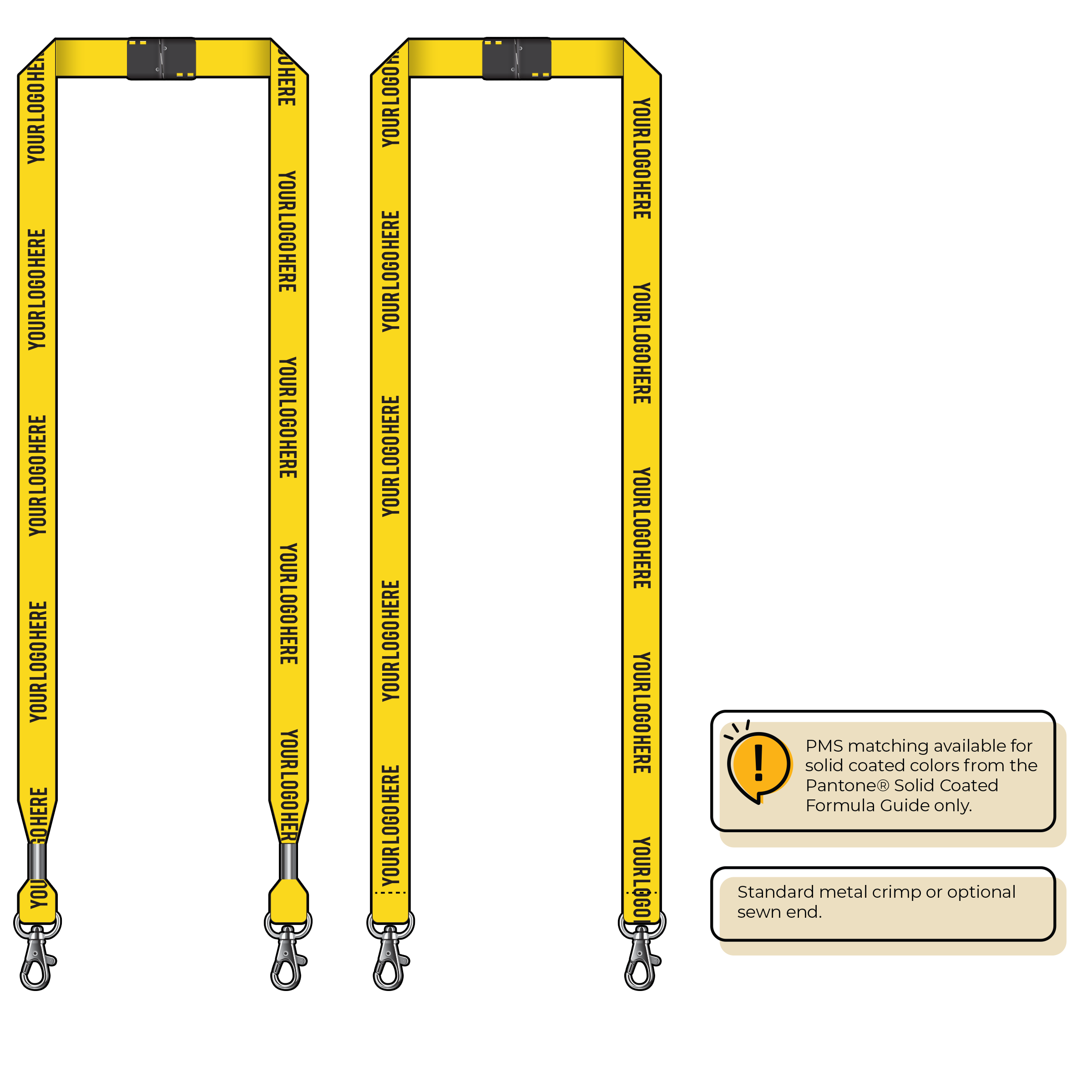 BH0012 | 5/8" MicroWeave Silkscreen Lanyards :: DOUBLE ENDED