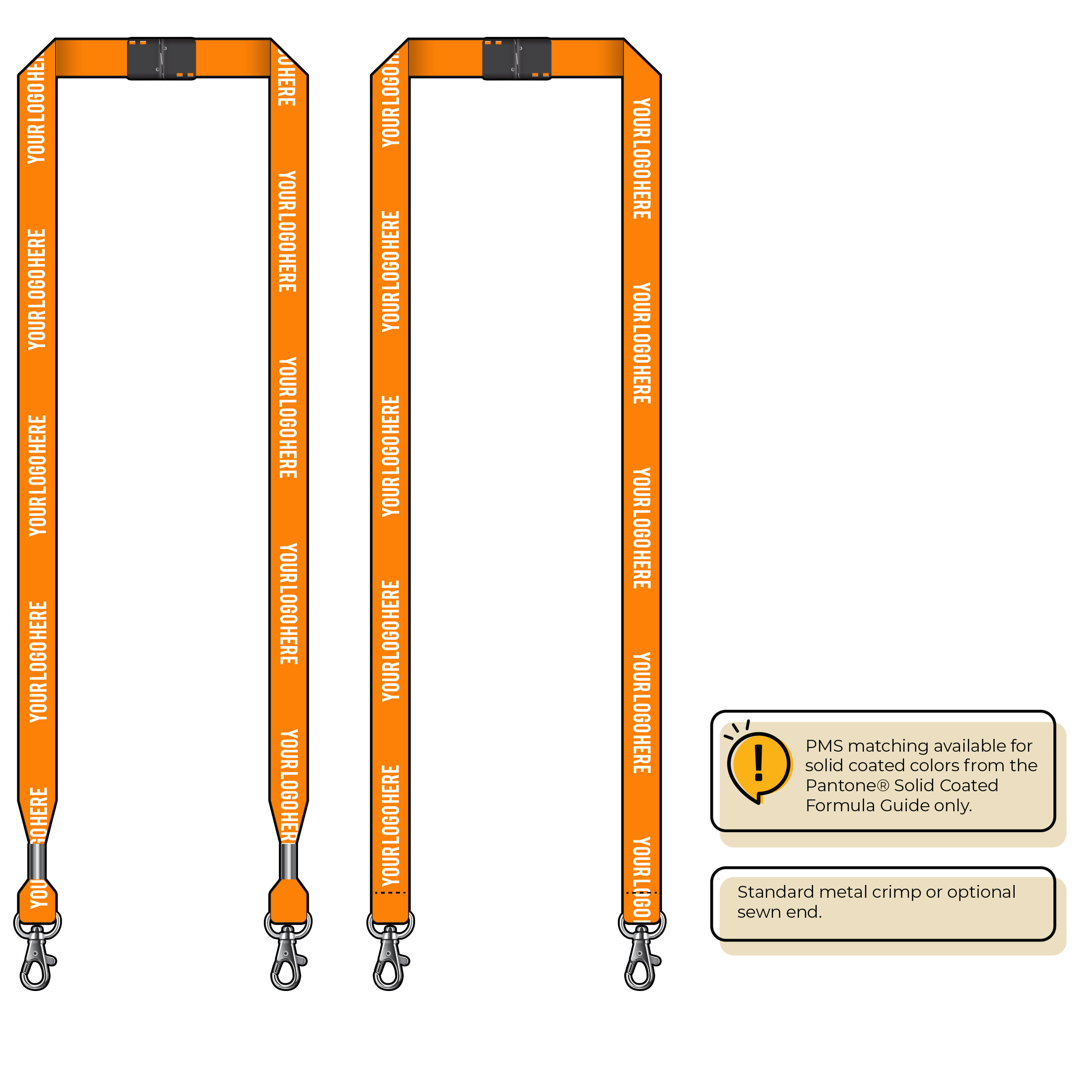BH0012 | 5/8" MicroWeave Silkscreen Lanyards :: DOUBLE ENDED