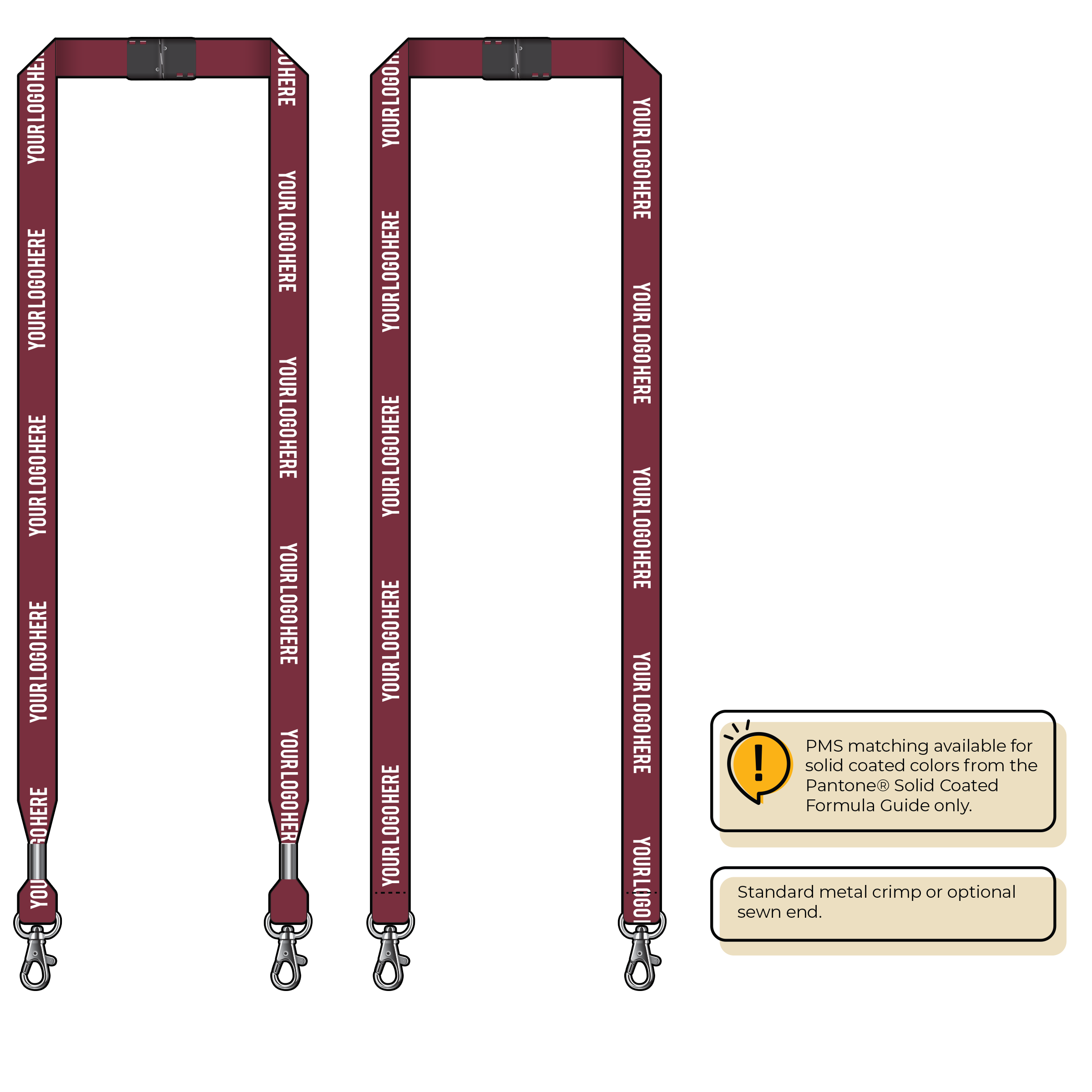 BH0012 | 5/8" MicroWeave Silkscreen Lanyards :: DOUBLE ENDED