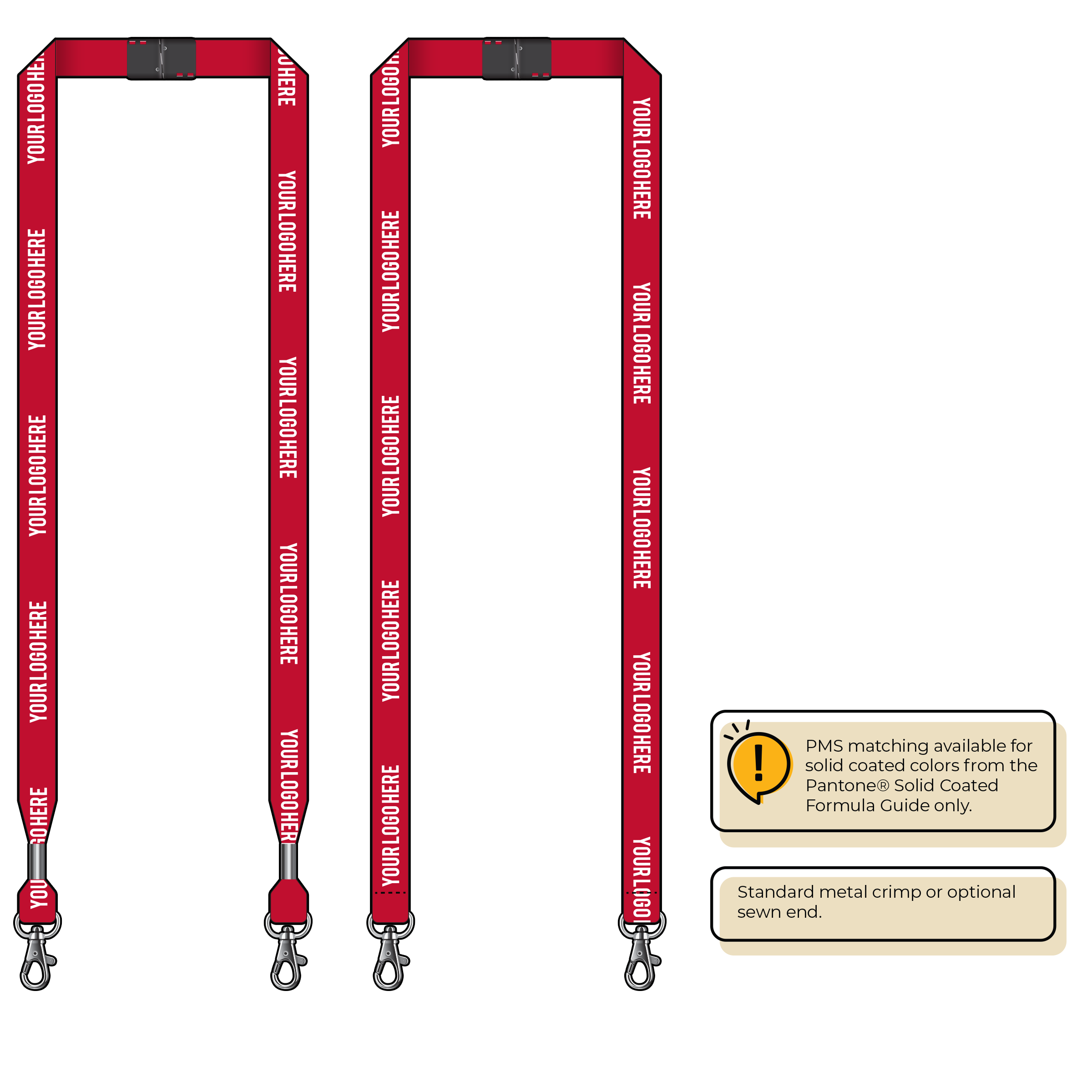BH0012 | 5/8" MicroWeave Silkscreen Lanyards :: DOUBLE ENDED