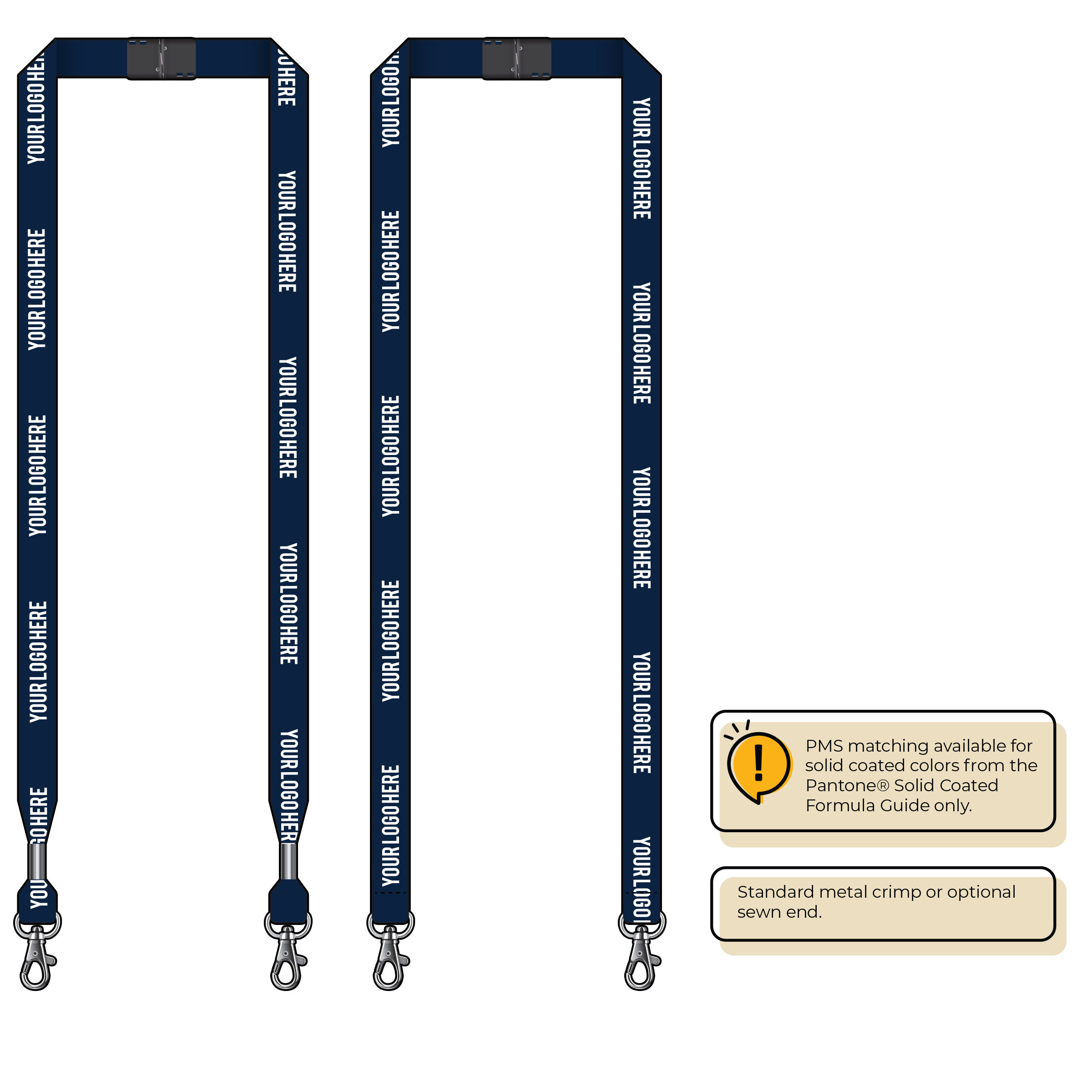 BH0012 | 5/8" MicroWeave Silkscreen Lanyards :: DOUBLE ENDED