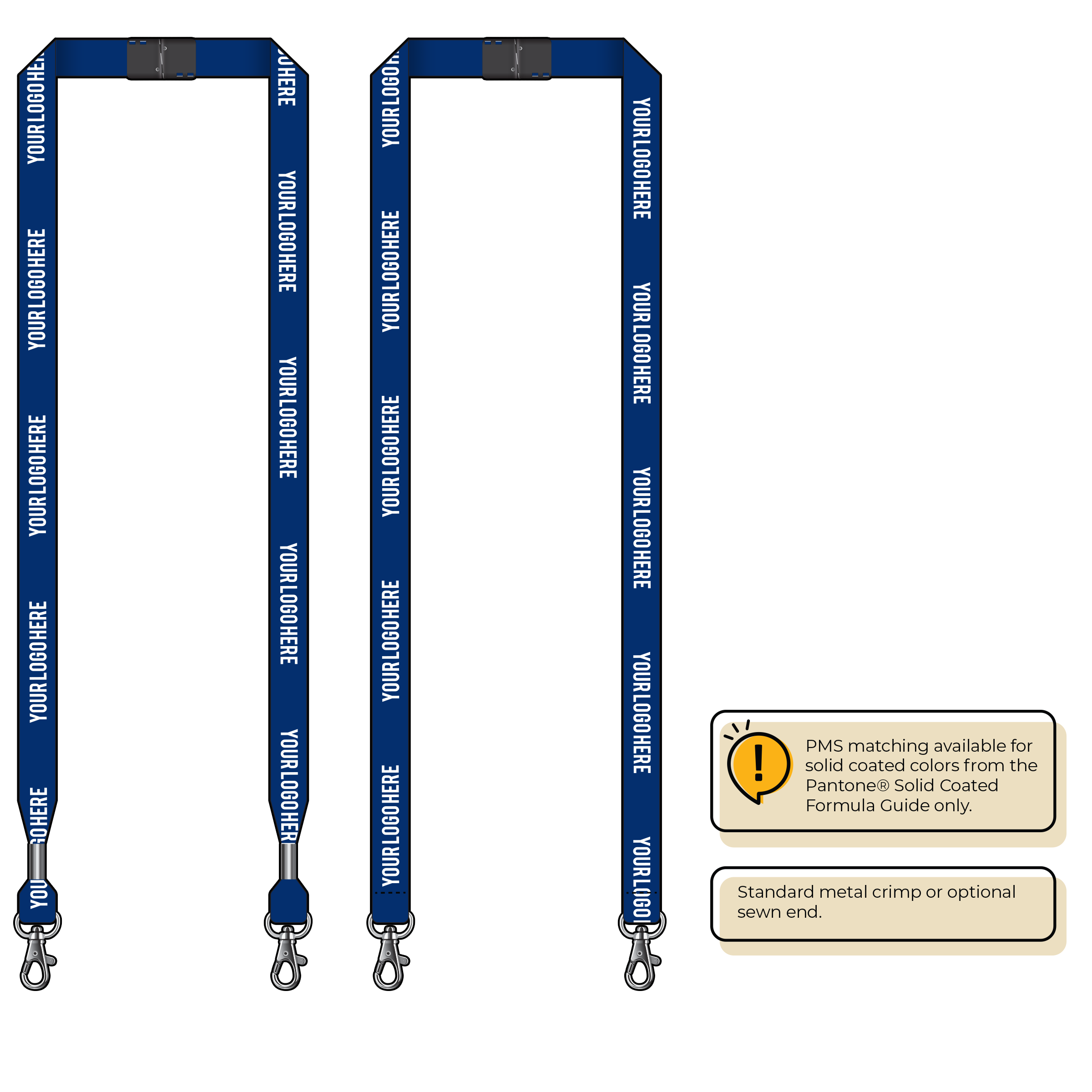 BH0012 | 5/8" MicroWeave Silkscreen Lanyards :: DOUBLE ENDED