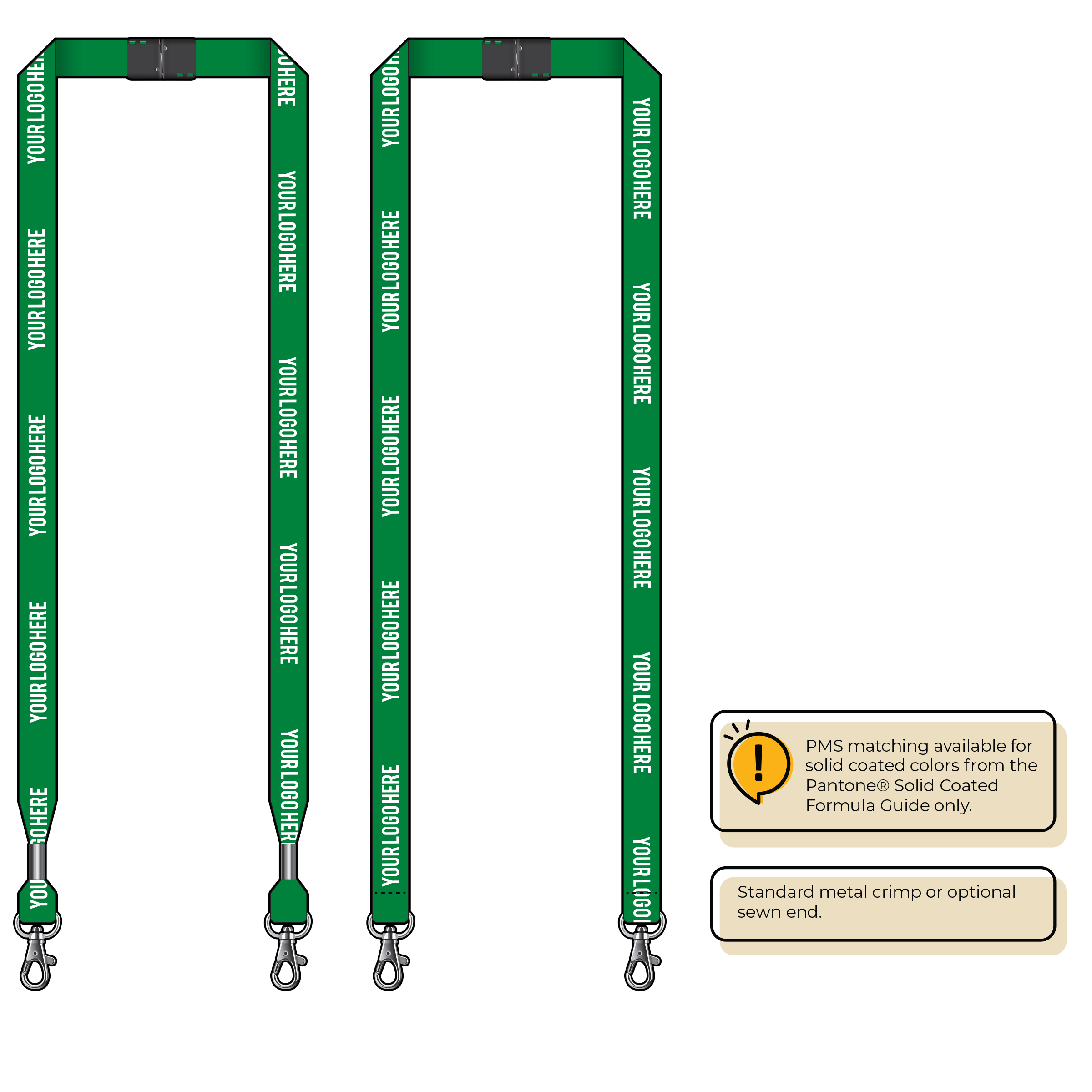 BH0012 | 5/8" MicroWeave Silkscreen Lanyards :: DOUBLE ENDED