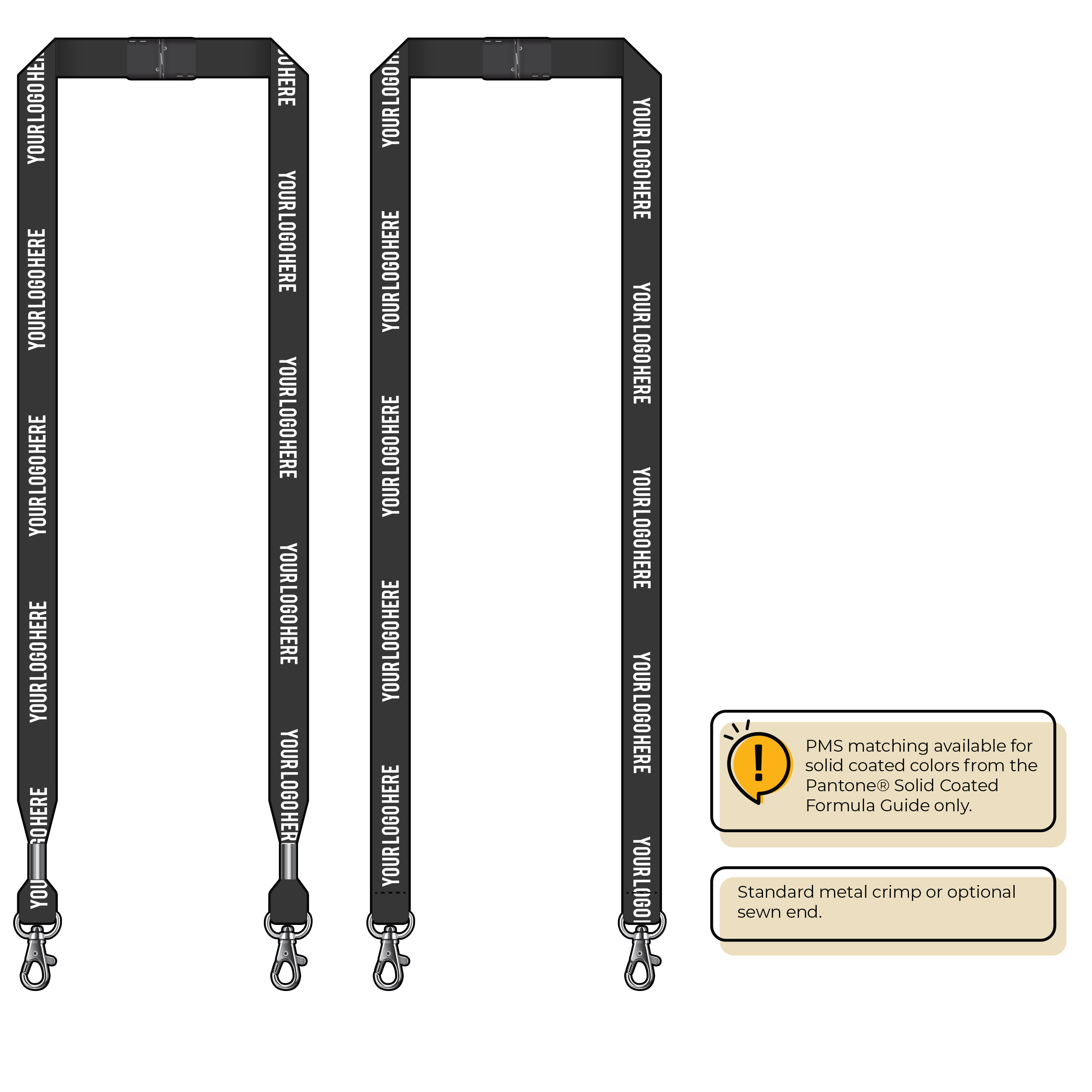 BH0012 | 5/8" MicroWeave Silkscreen Lanyards :: DOUBLE ENDED