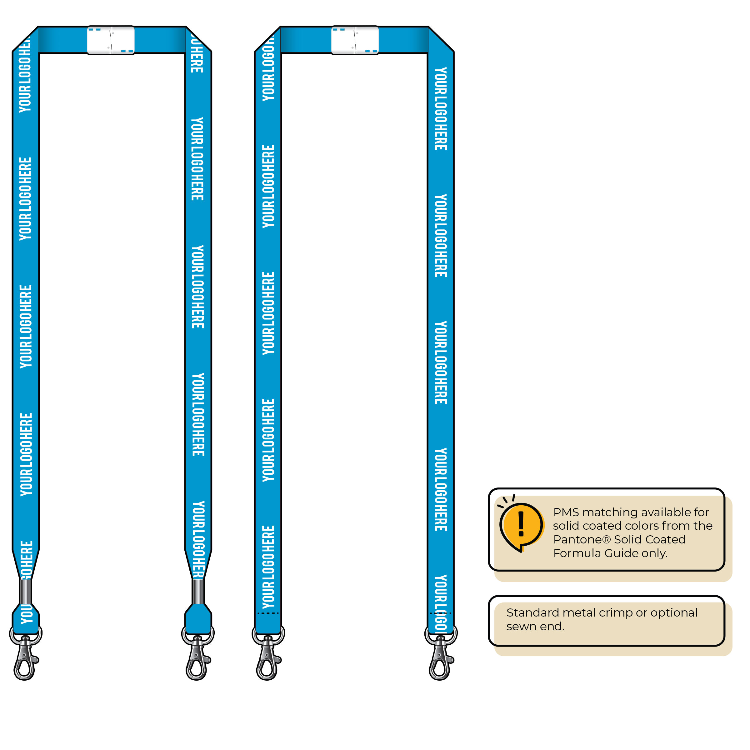 BHN012 | 5/8" Neon MicroWeave Silkscreen Lanyards :: DOUBLE ENDED